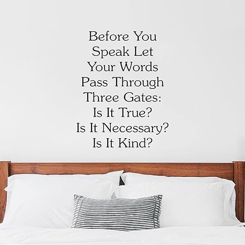 Calcomanías de pared con texto en inglés Before You Speak para despegar y pegar, frases de pared, decoración del hogar, para oficina, escuela, aula,