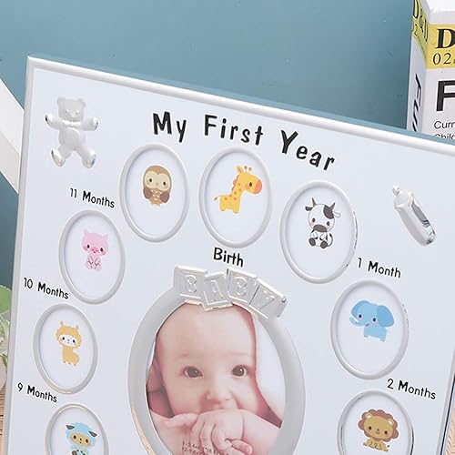 Miniatura 6 de Marco de fotos de primer año, marco de fotos para recién nacido, marco de recuerdo de 12 meses para recuerdos, ducha, mamá nueva