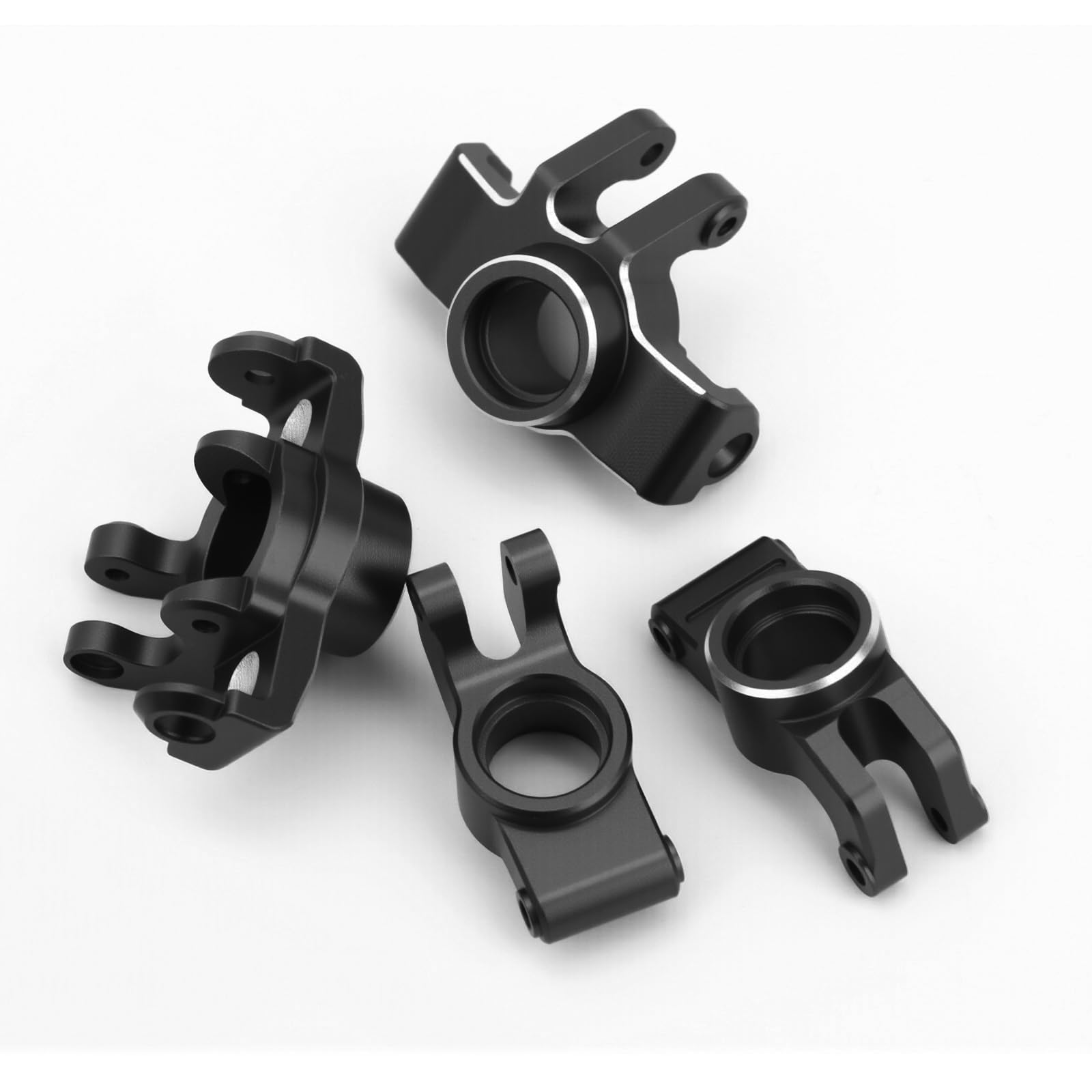 Aluminum Front Steering Block Knuckles & C-Hubs Caster Blocks & Rear Hubs Hops Up Upgrade Parts for Arrma 1/18 Granite Grom Mega 380 (Black)