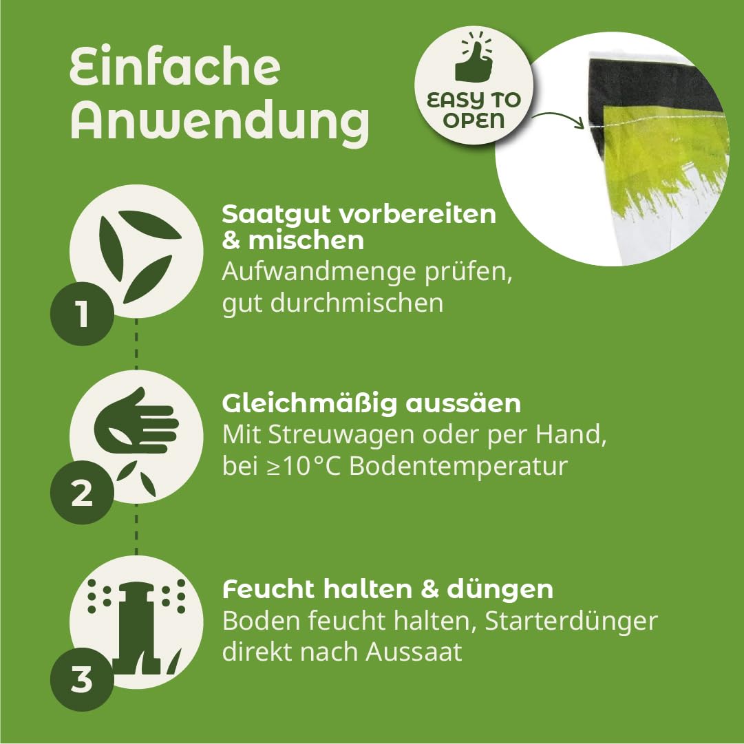 ARENA Trockenrasen Grassamen RSM 2.2.2 10kg – wassersparender Rasensamen für heiße Standorte – hitzeverträglich & pflegeleicht – ideal für sonnige, trockene Gärten