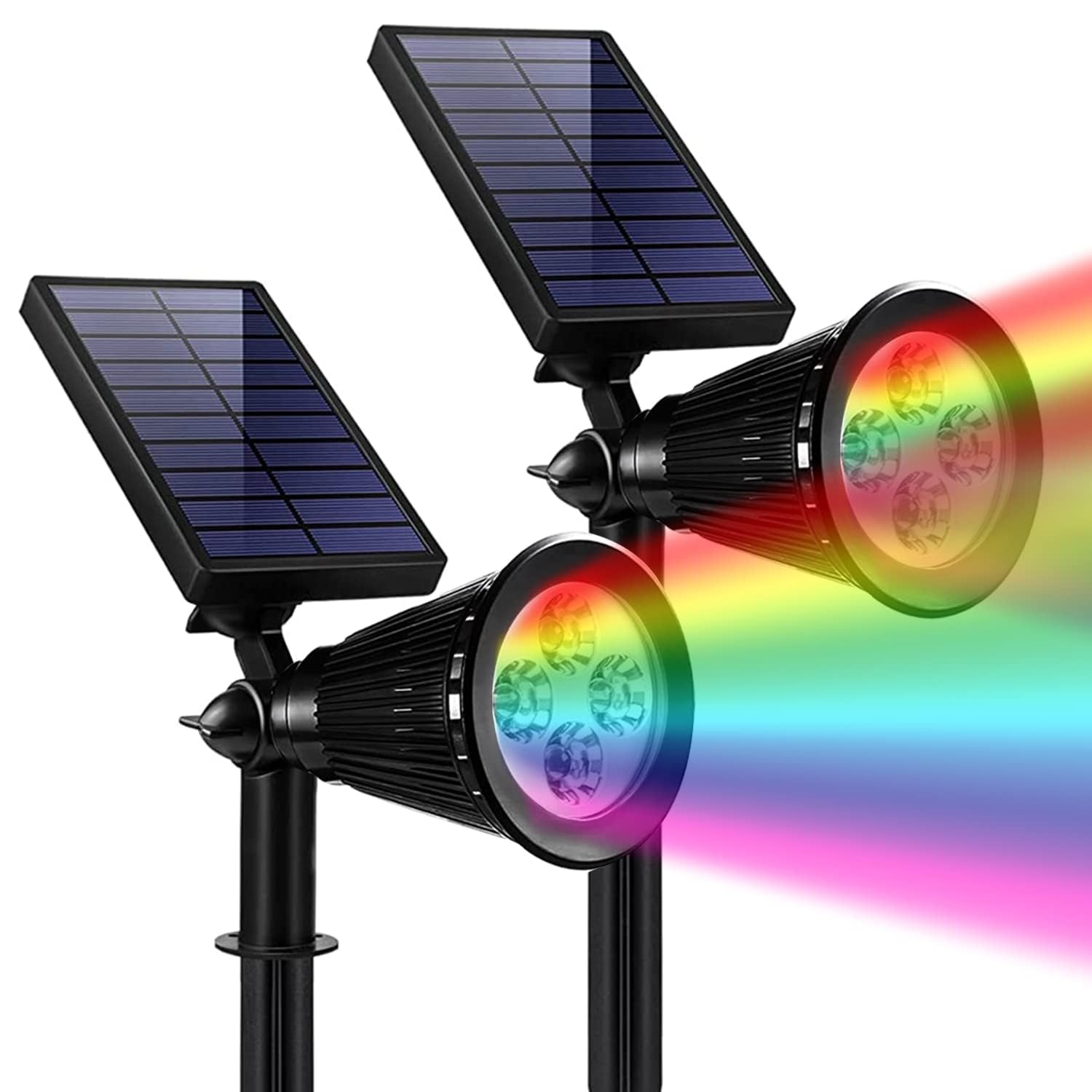 SOLARBABY Set of 2 Solar Outdoor Spotlights, LED Solar Outdoor Light, Waterproof IP65 Solar Light