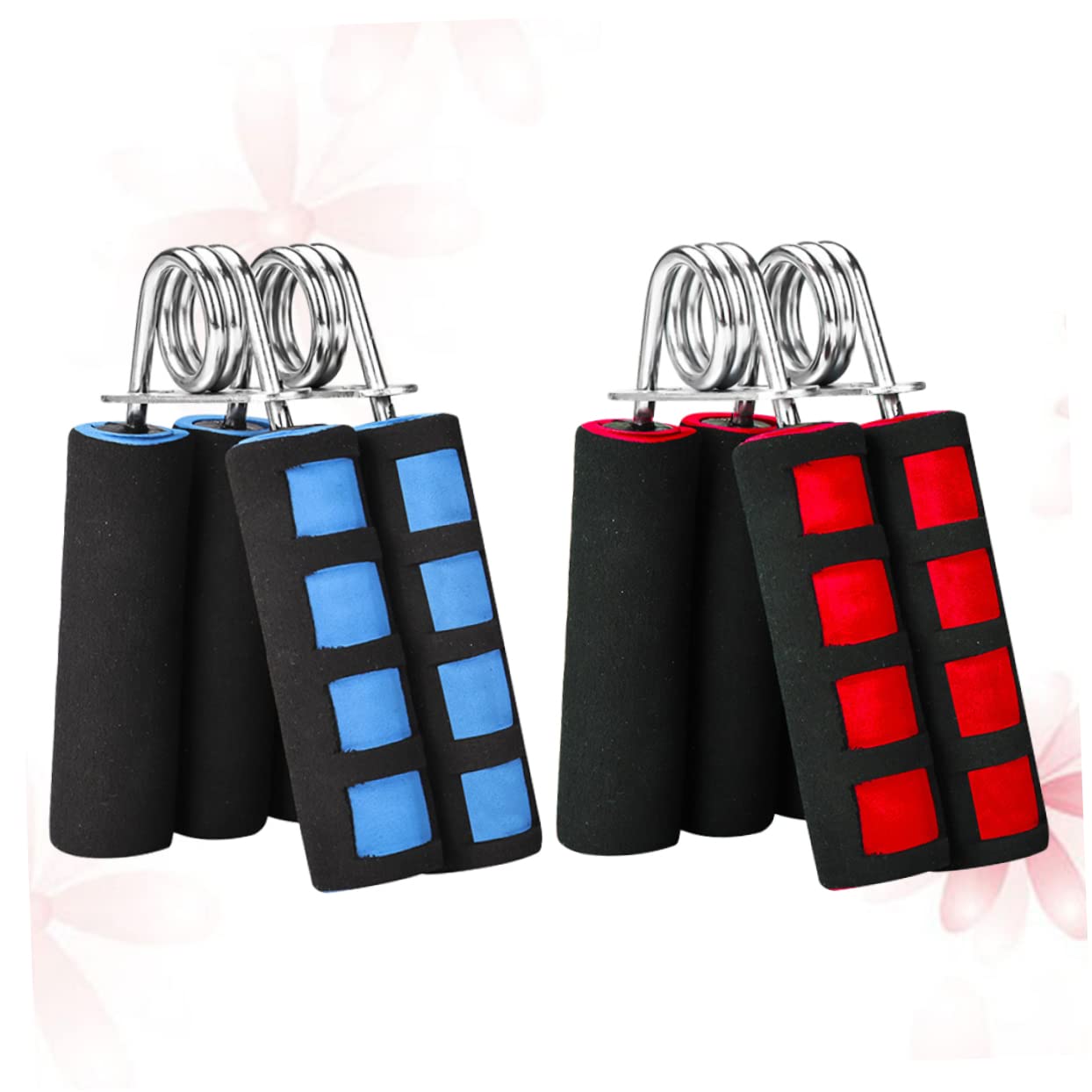 BESTYASH 4pcs Hand Grippers Strength Trainer for Wrist Finger and Forearm Development for Rehabilitation and Home Gym Use Comfortable Red Blue Handles