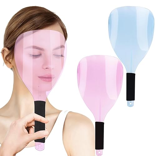 AUEAR, Paquete de 2 protectores faciales de peluquería profesional para peluquería, protectores faciales con laca de mano, máscara protectora de