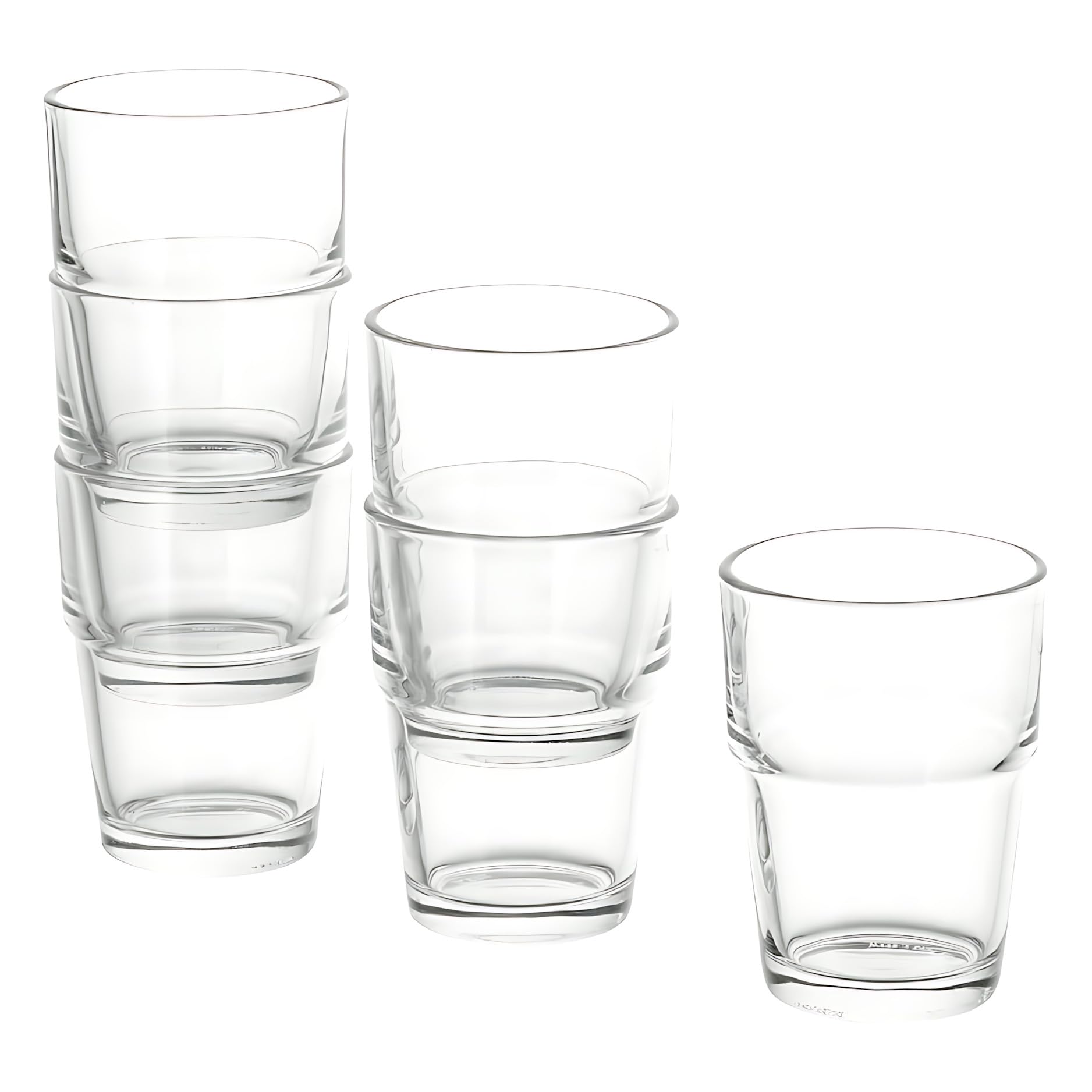 IKEA REKO Set De 6 Verres à Eau Transparents 17 Cl - Verres Empilables Pratiques