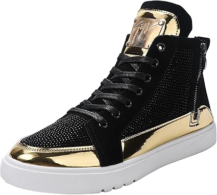 Zipper side lace up pu sneakers Clearance