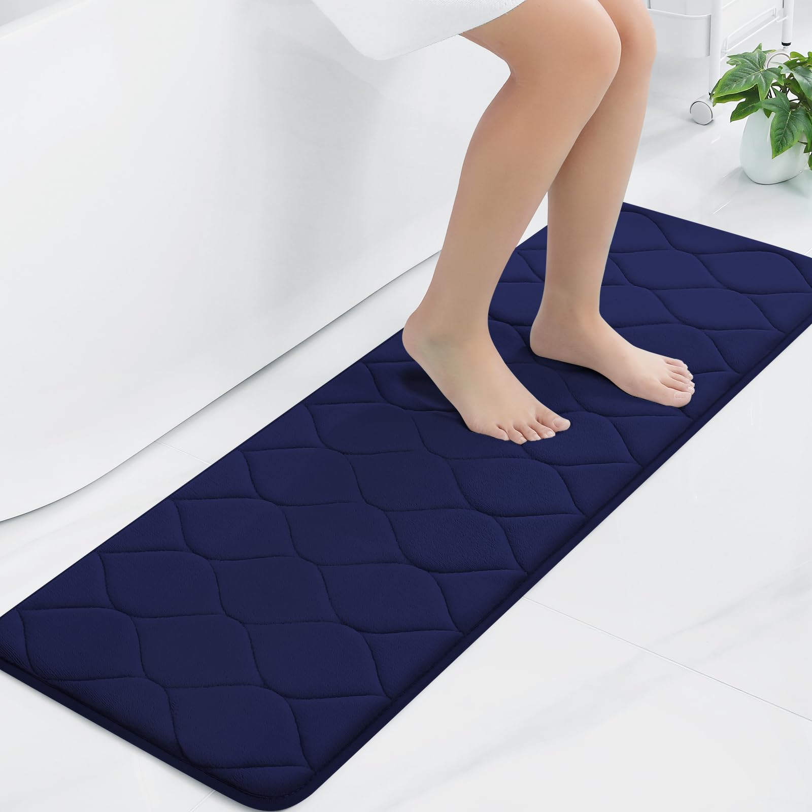 Colorxy Memory Foam Bathroom Rugs, Ultra Soft & Non-Slip Bath Mat, Water Absorbent and Machine Washable Shower Bath Runner Rug for Kitchen Bathroom