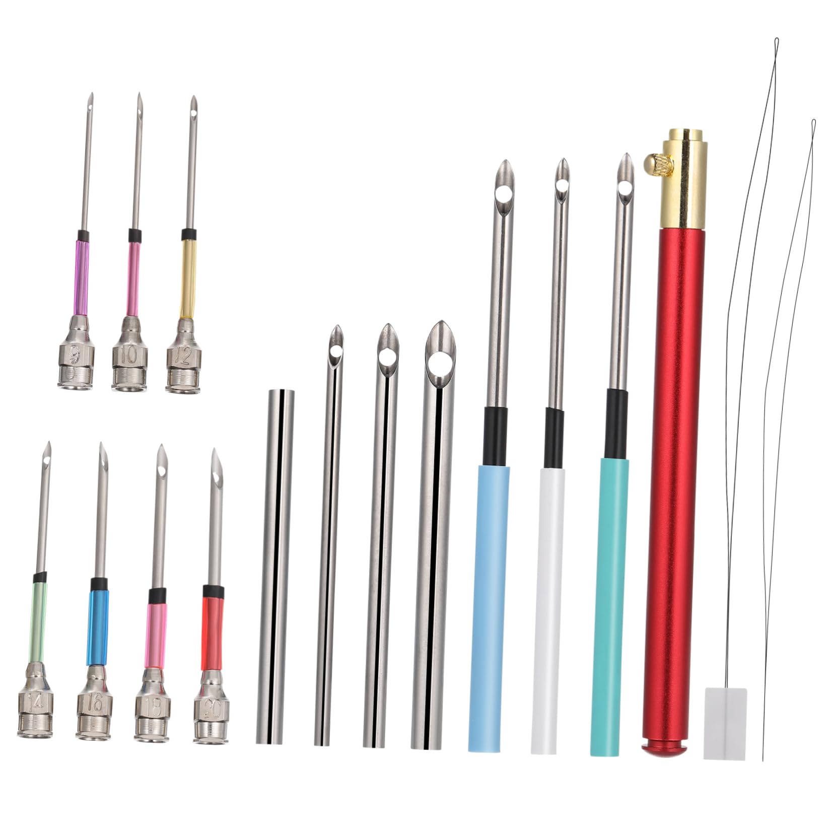Operitacx 3juegos Kit Agujas Para y Herramientas De Costura Set Portátil De Agujas Para Punzón y Para Principiantes y Profesionales