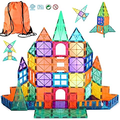 WorWoder 78 Pieces Magnetic Building Blocks Rainbow Colours Construction Kit Educational Magnetic Tiles Toy for Children Cover