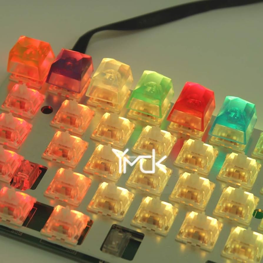 Amazon.co.jp: キーボードキャップ 樹脂の宝石用原石の完全に透過キー