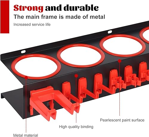 Miniatura 6 de Soporte de pared para botella de aerosol, paquete de 2 organizadores de botellas para detalles de automóvil con pinceles, organizador de