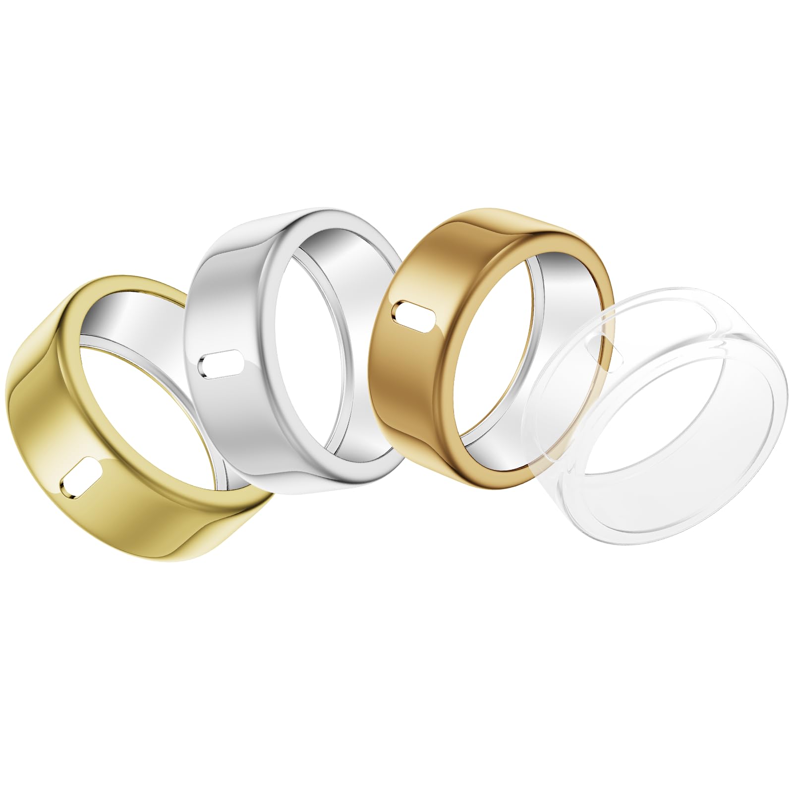 Paquete de 4 fundas compatibles con Oura Ring Gen 4/Oura Ring Gen 3 Horizon/3 Heritage, carga directa, protector de TPU antiarañazos para mujeres y hombres que entrenan gimnasio, talla 8