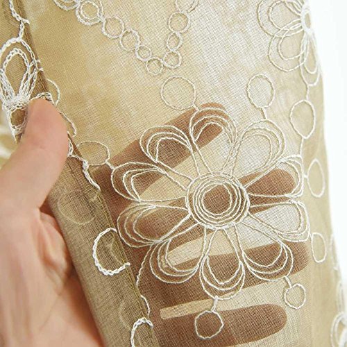 Cortina de impressão floral bordada Awakingdemi, cortina de janela, tule, decoração de cômodo transp