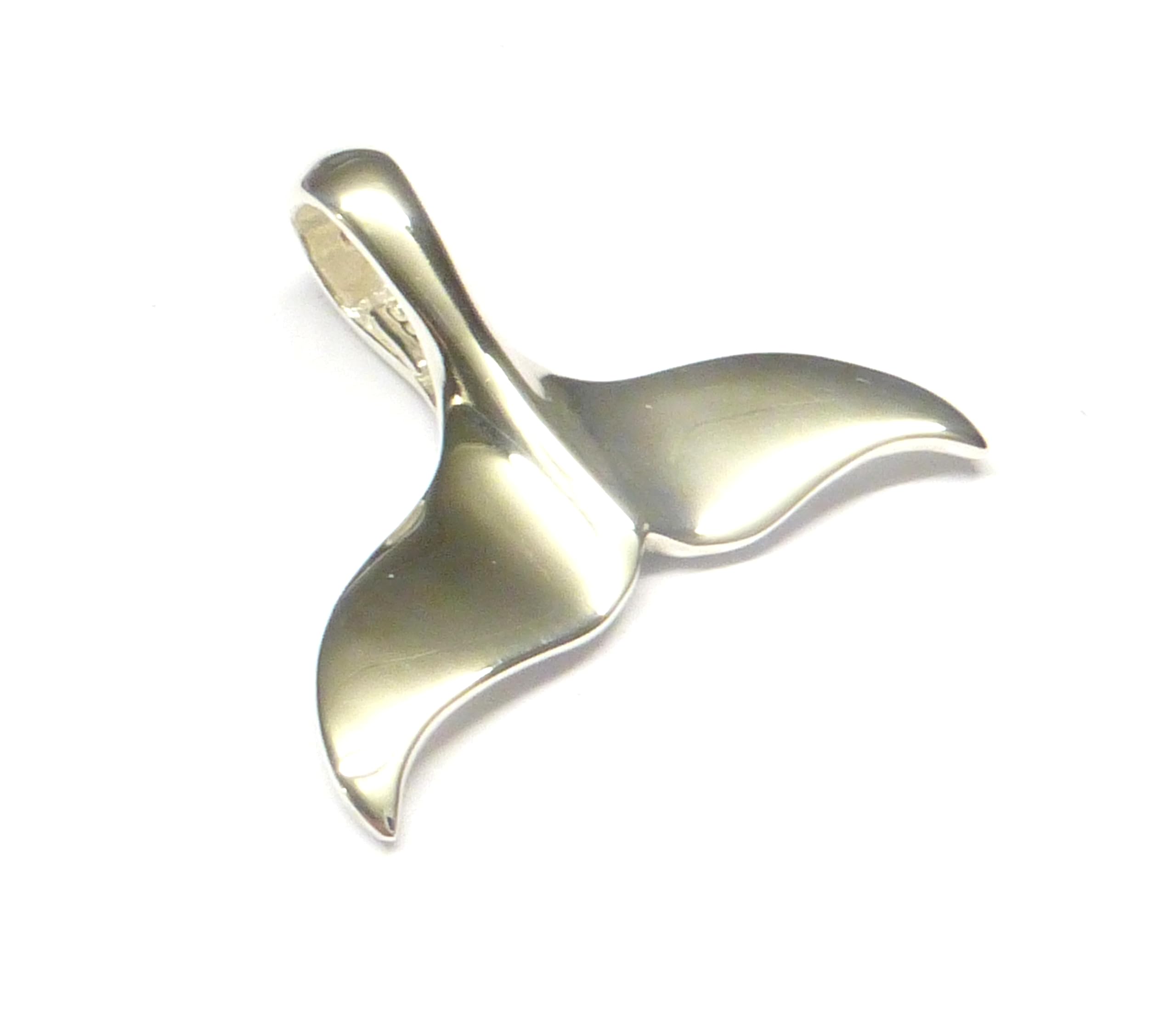 Ciondolo in argento Sterling, motivo: pinna di balena, gioielli unisex, Argento sterling