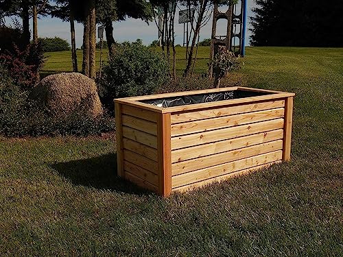 Produktfoto von Gartenwelt Riegelsberger Hochbeet 150x60x72 cm aus modernen Rhombusleisten Lärchenholz natur Kräuterbeet Gemüsebeet