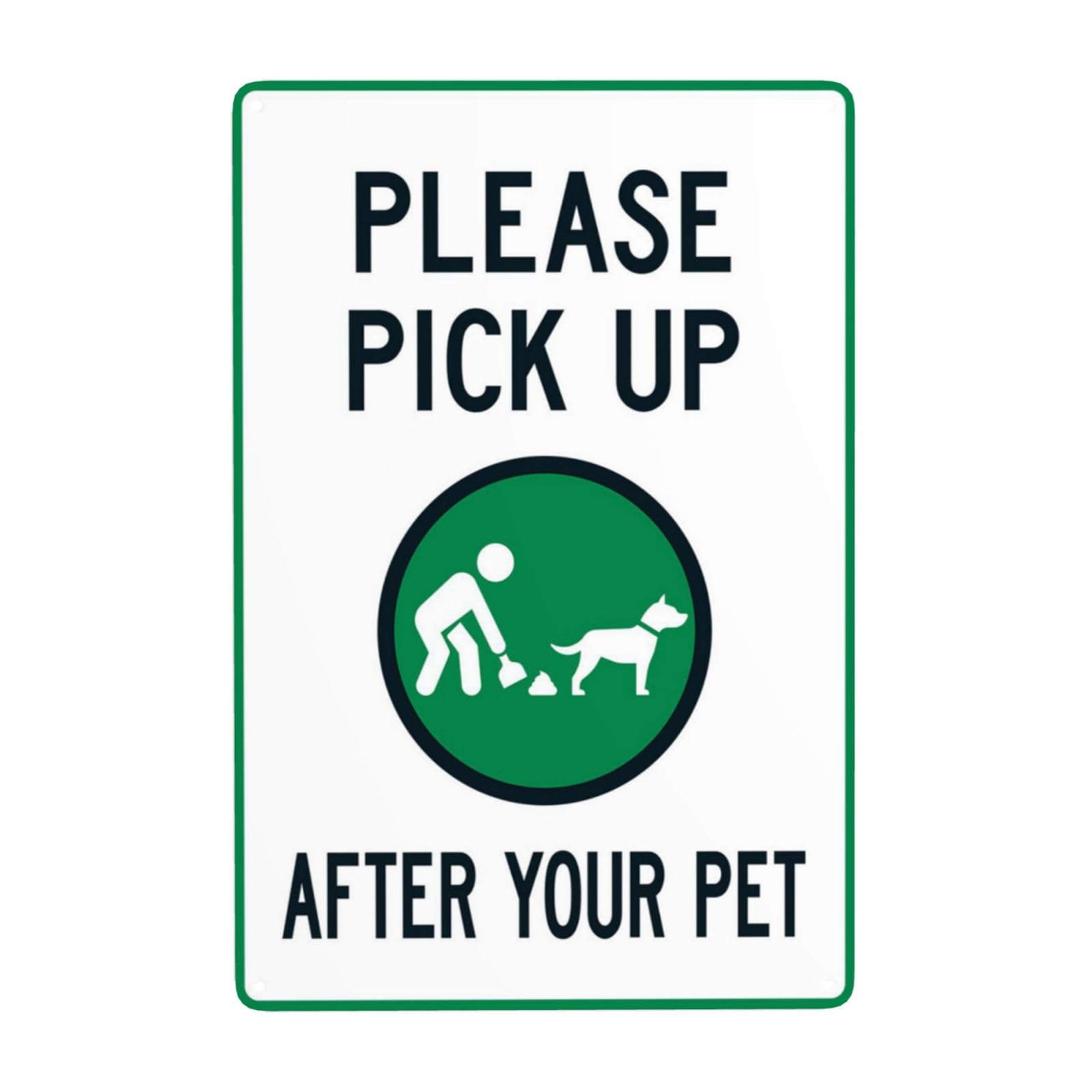 Clean Up After Your Dog, Please Pick Up Pet Waste Vintage Metal Sign 12x8 Inch