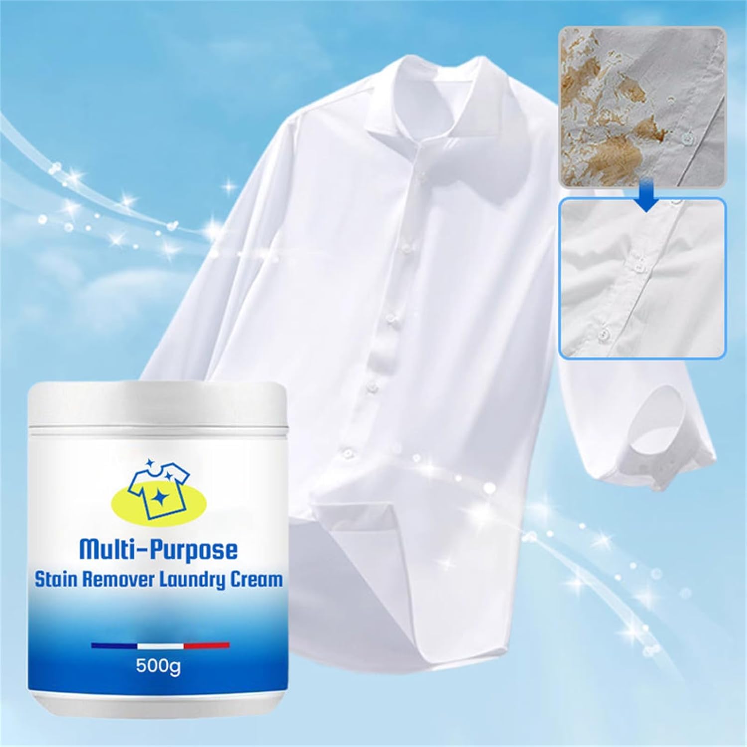 Crema smacchiante multiuso per bucato, detergente per macchie ostinate, detergente multiuso e smacchiatore per bucato, crema per la pulizia rapida delle macchie ostinate degli indumenti (2)