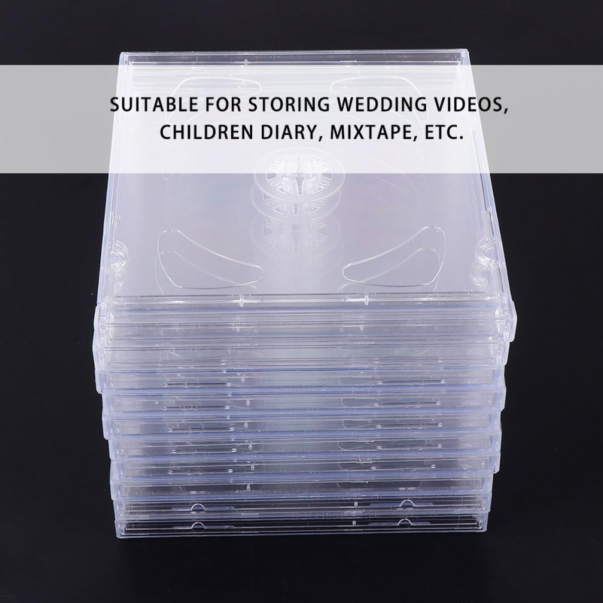 SOLUSTRE 25stücke Transparente Cd-hüllen DIY-DVD-verpackungen Tragbare Medien-aufbewahrungsboxen für Zuhause für Hochzeitsvideos und Kindertagebücher
