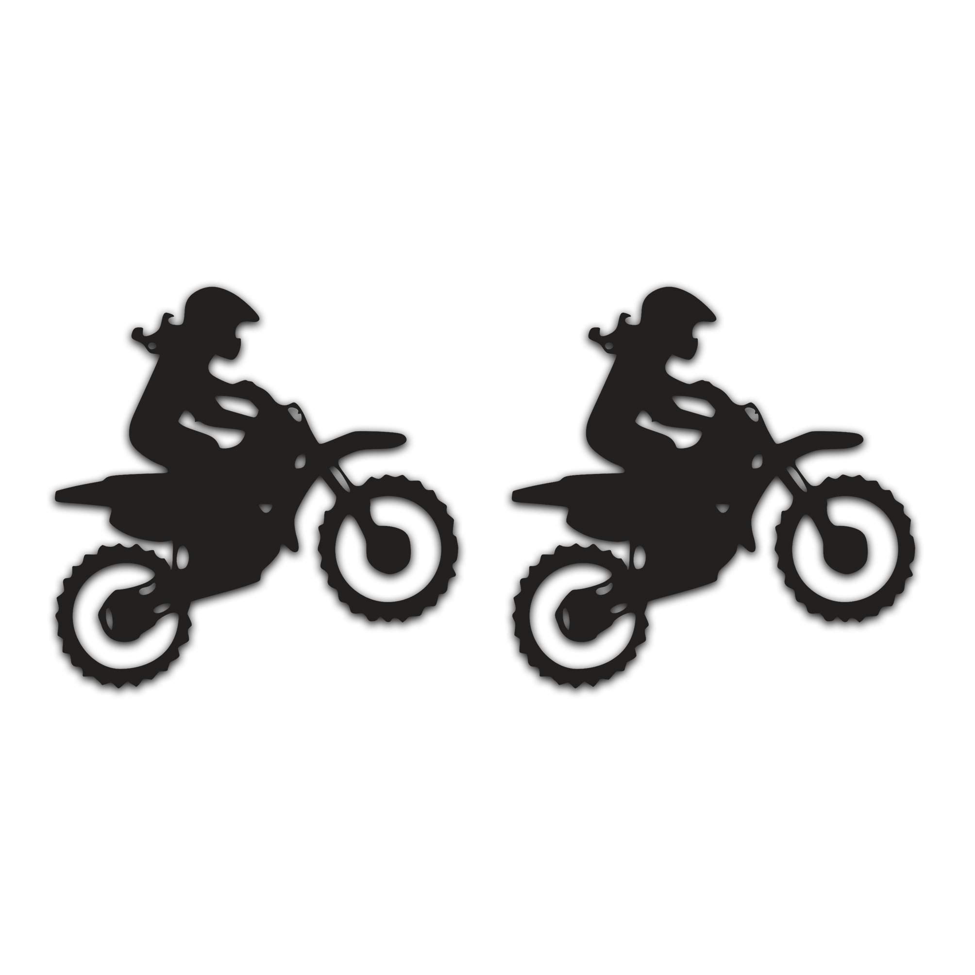 Dirt Bike Motocross Girl Female Rider Bike Sticker for Car Vinyl Decal Window Truck Car Bumper Sticker Motorcycle 4" х 4" Black Set of 2