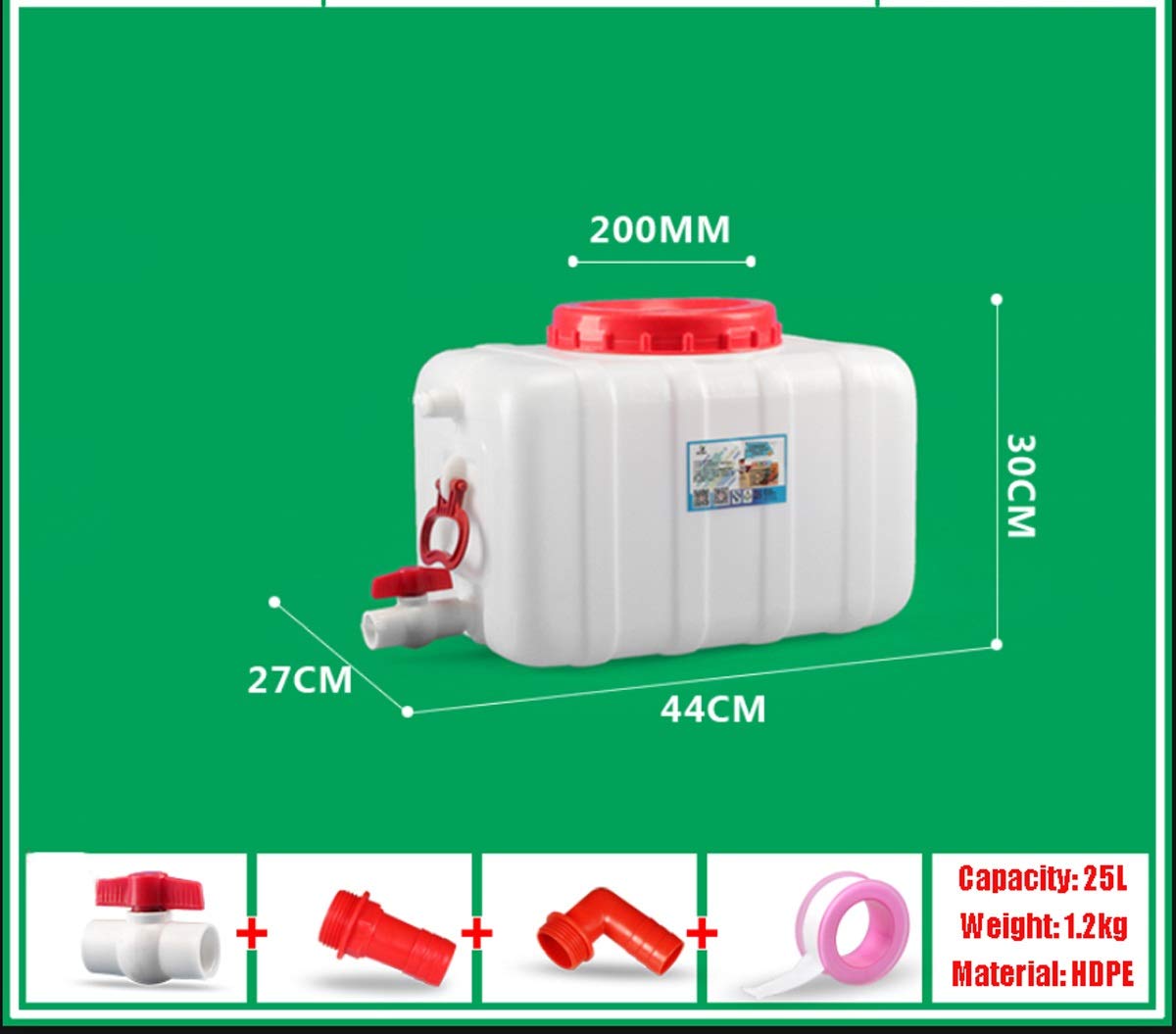 Generic Wasserkanister Wasserkanister Mit Fest Montiertem Ablasshahn Wasserspeicher Wassertank Für Camping Wandern Jagd Outdoor Selbstfahrer Tour Wasserkantine (Size : 25L)