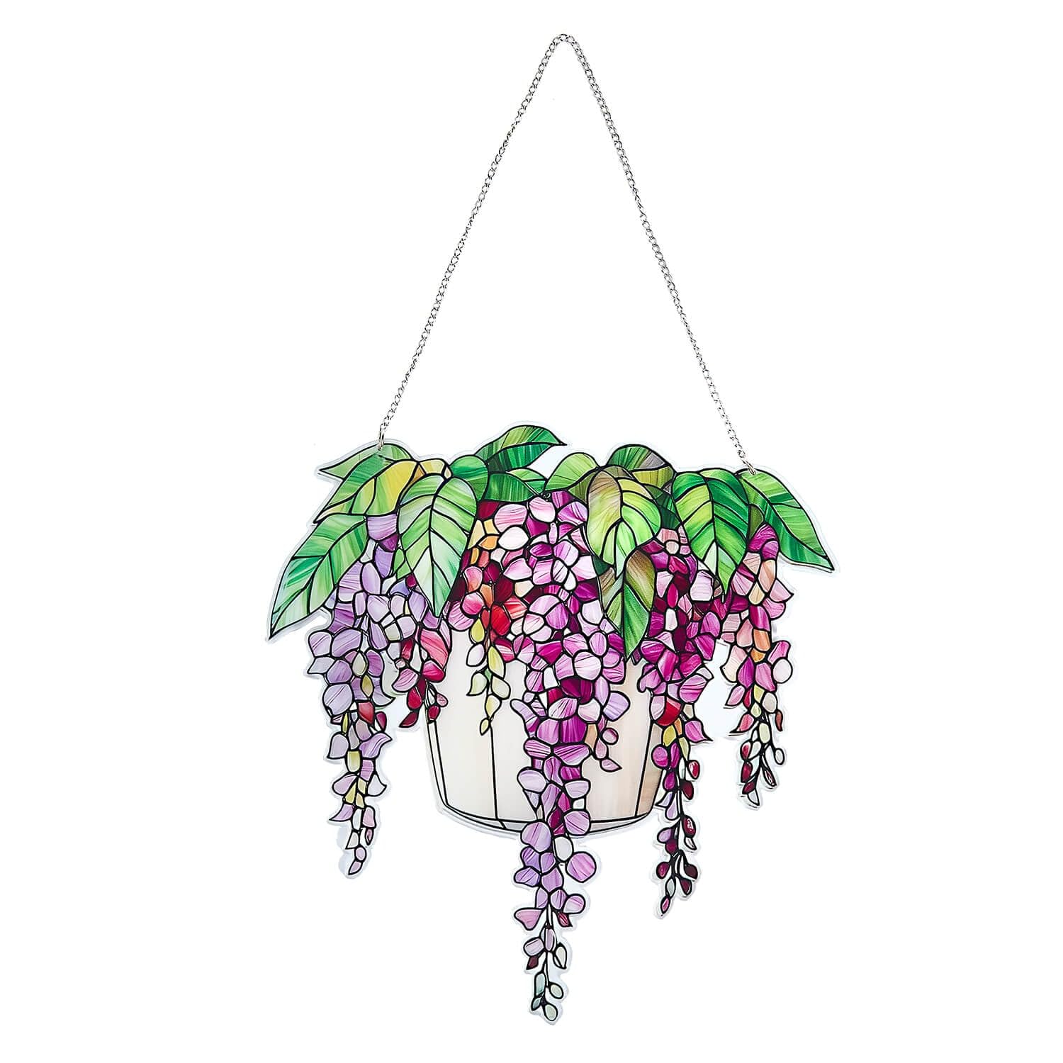 Coopers Of Stortford Wisteria - Suncatcher Hanging Window Decoration - Acrylic Garden And Balcony Ornament With Hanging Chain