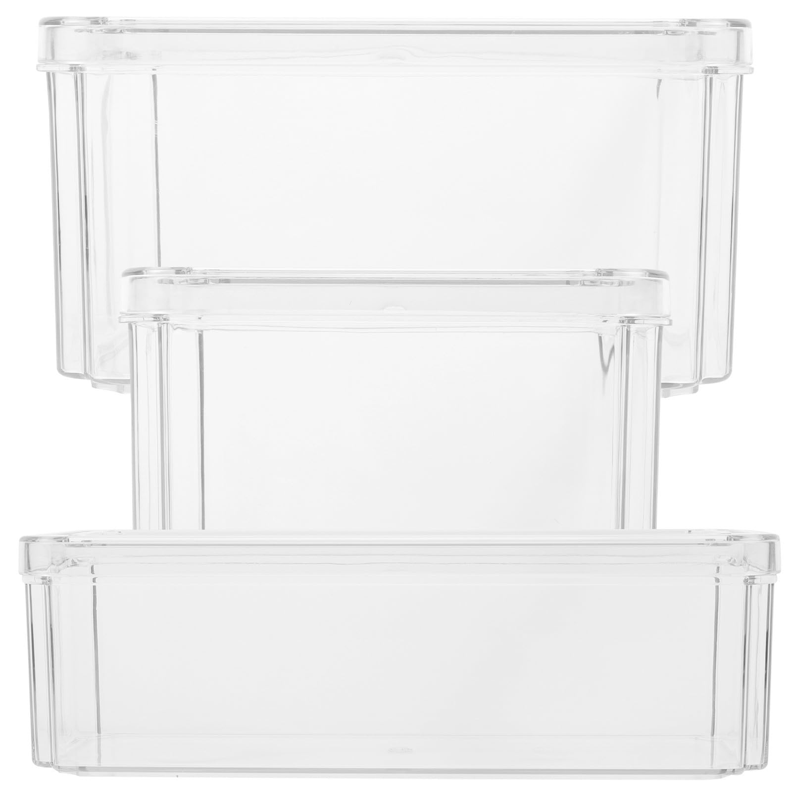 SHINEOFI 3 Piezas Caja de Almacenamiento de Alimentos, Caja de Refrigerador Hogar, Pet, Extraíble, Fácil de Encontrar, Gran Capacidad, para Fruta y Sobras, Congelador y Encimera