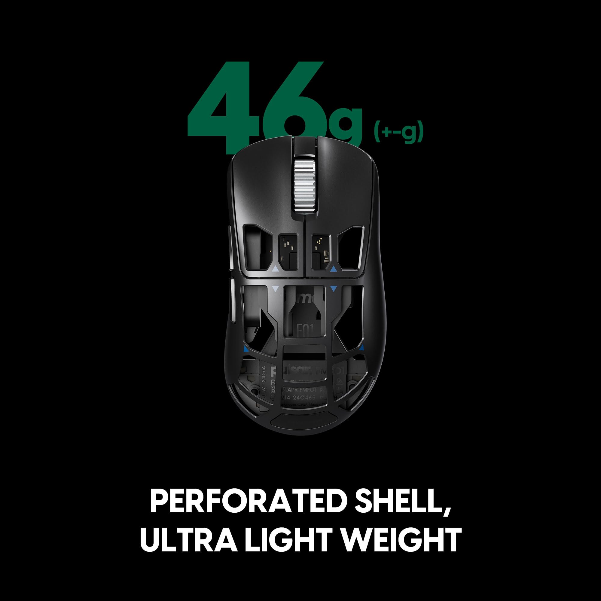 Pulsar Gaming Gears Mouse para jogos Feinmann F01 sem fio, liga de