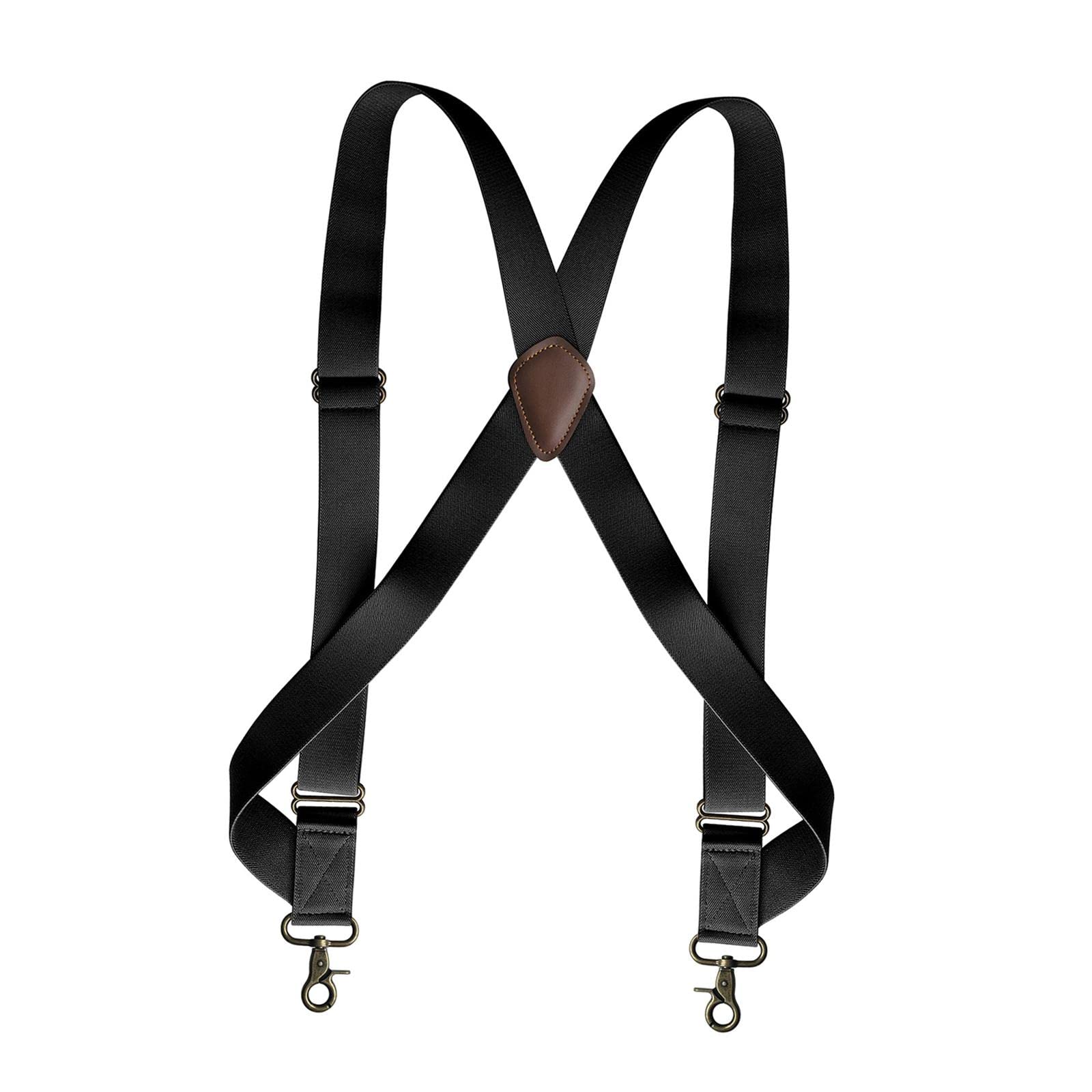 Tirantes giratorios para hombre en forma de X, elásticos, 3,6 cm de ancho, ajustables, color café