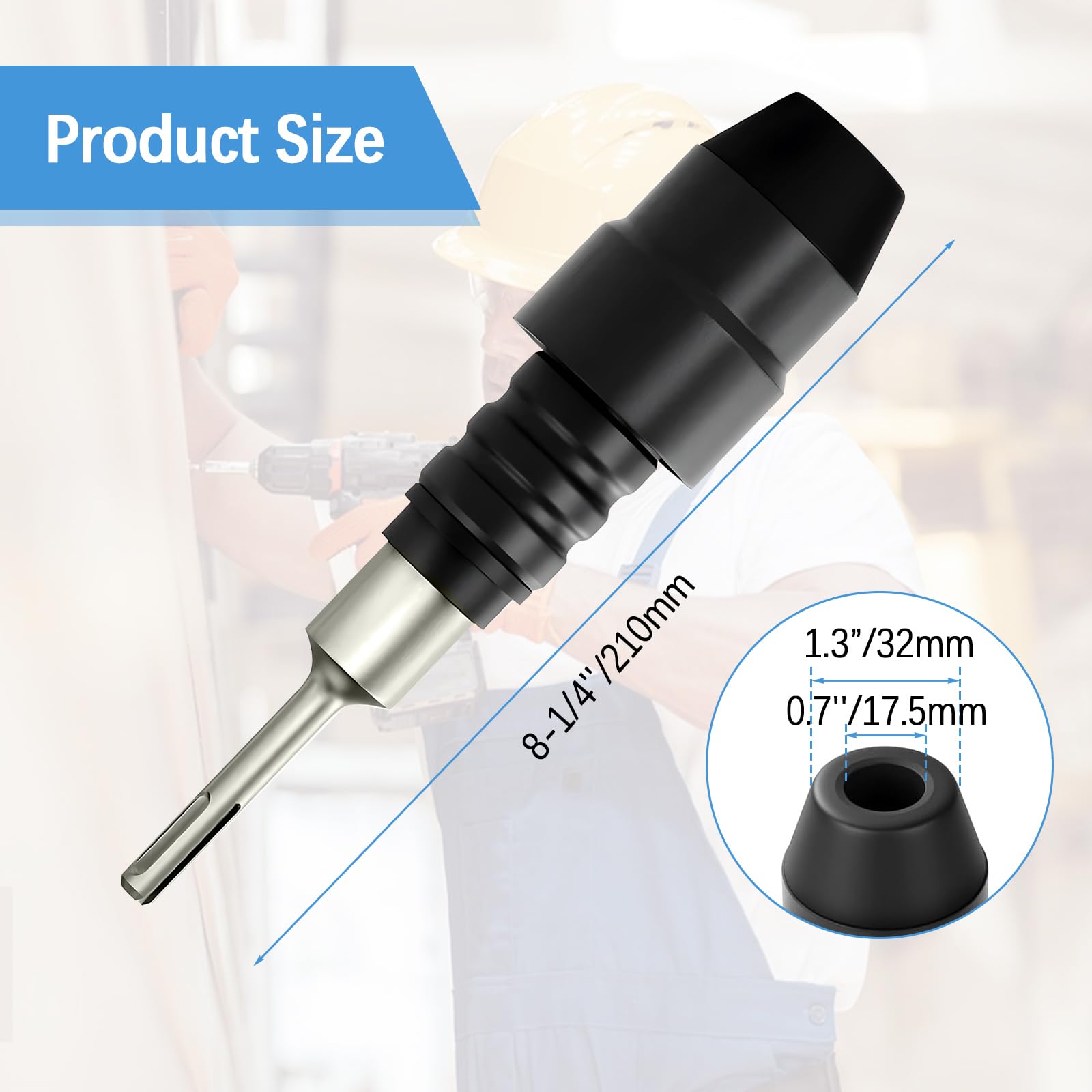 Adapter SDS Plus na SDS Max do młotów obrotowych, 8-1/10.2 cm wytrzymały adapter uchwytu konwerter narzędzia młotkowe, uchwyt szybkiej wymiany