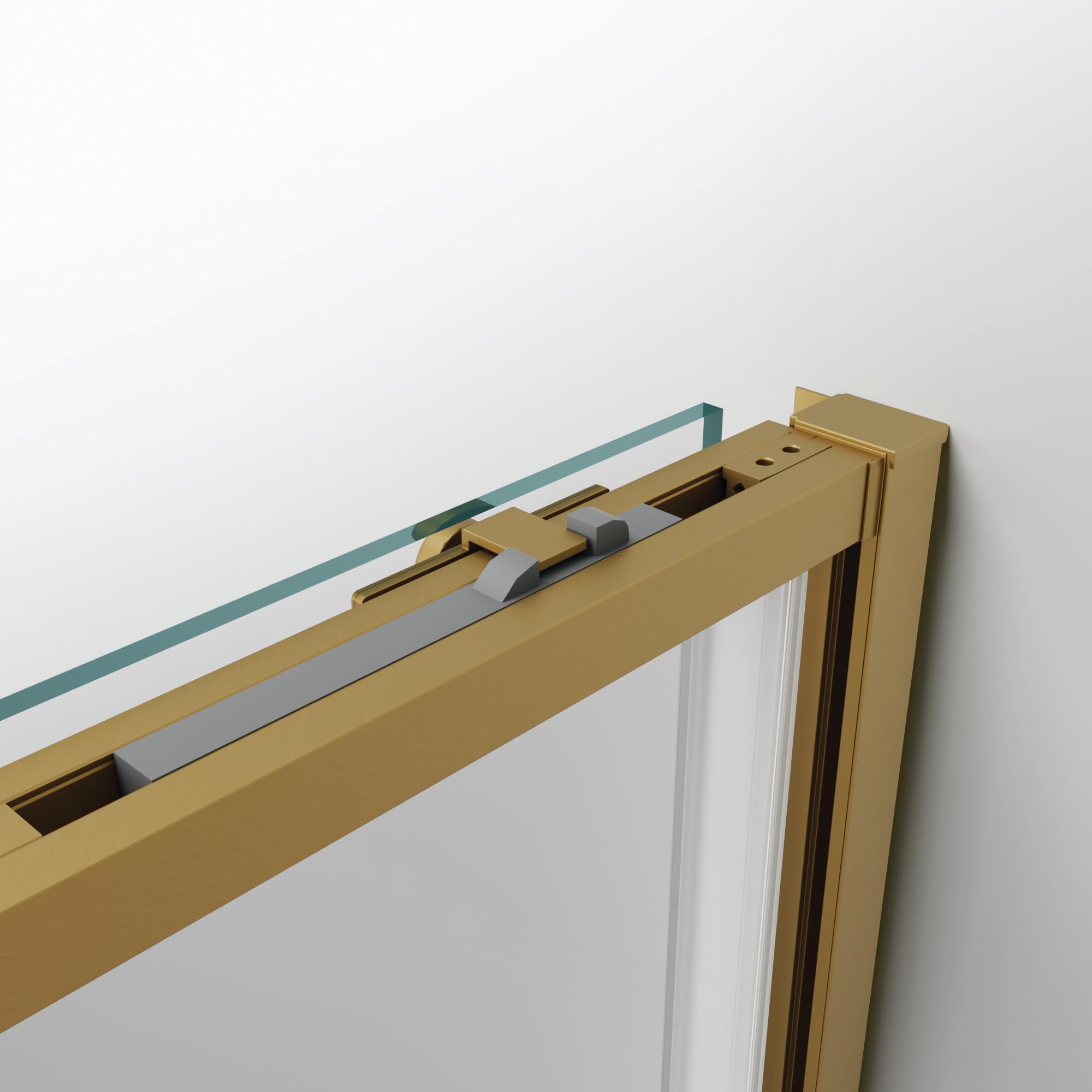 GME TWENTY Mampara Ducha Frontal 1 Fijo 1 Corredera Oro 175-180 cm