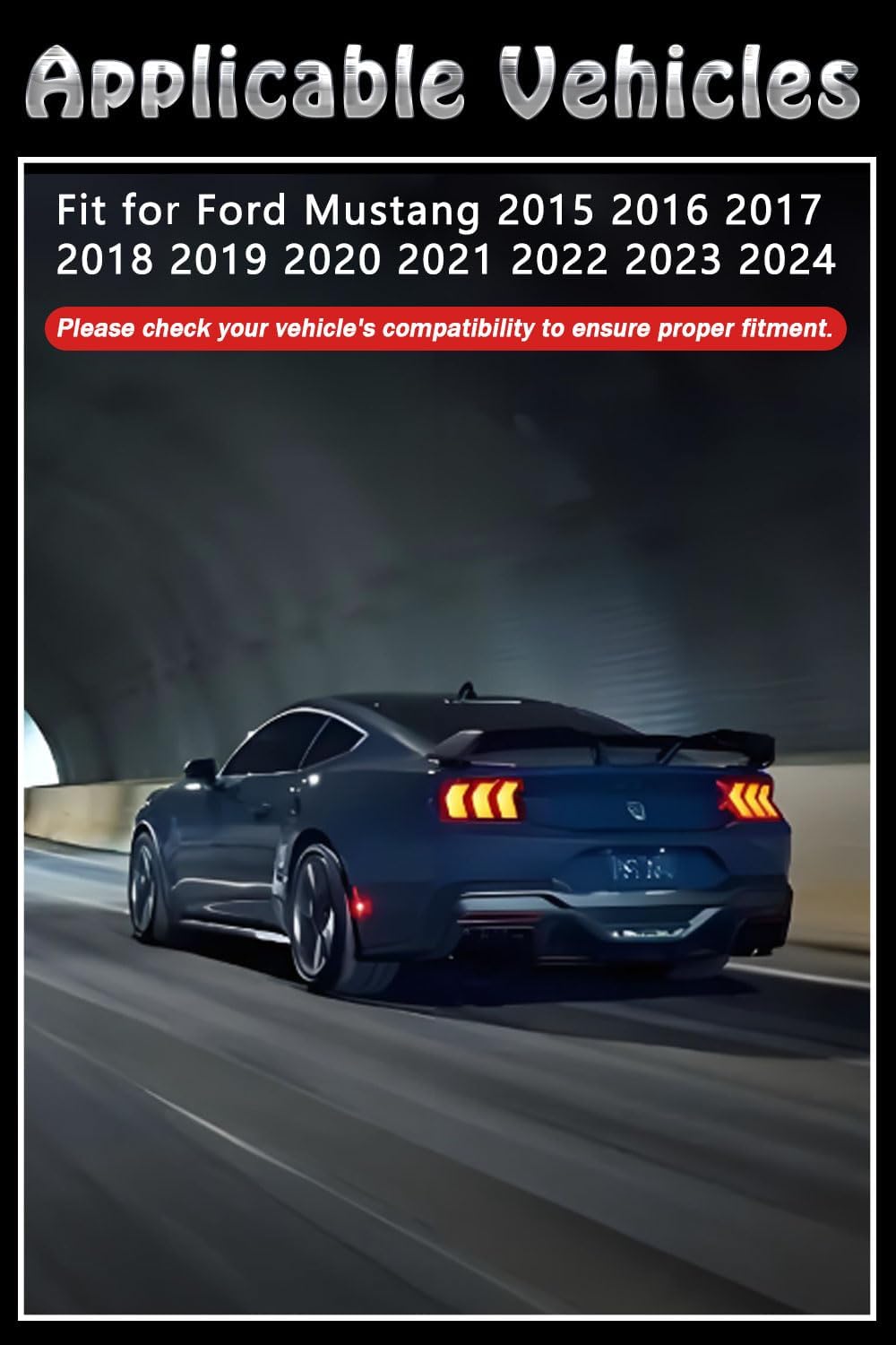 Vent Shades Rain Guards for Ford Mustang 2015 2016 2017 2018 2019 2020 2021 2022 2023 2024 Accessories, for Mustang Window Deflectors Window Visors P51-Ford-Mustang-15/24