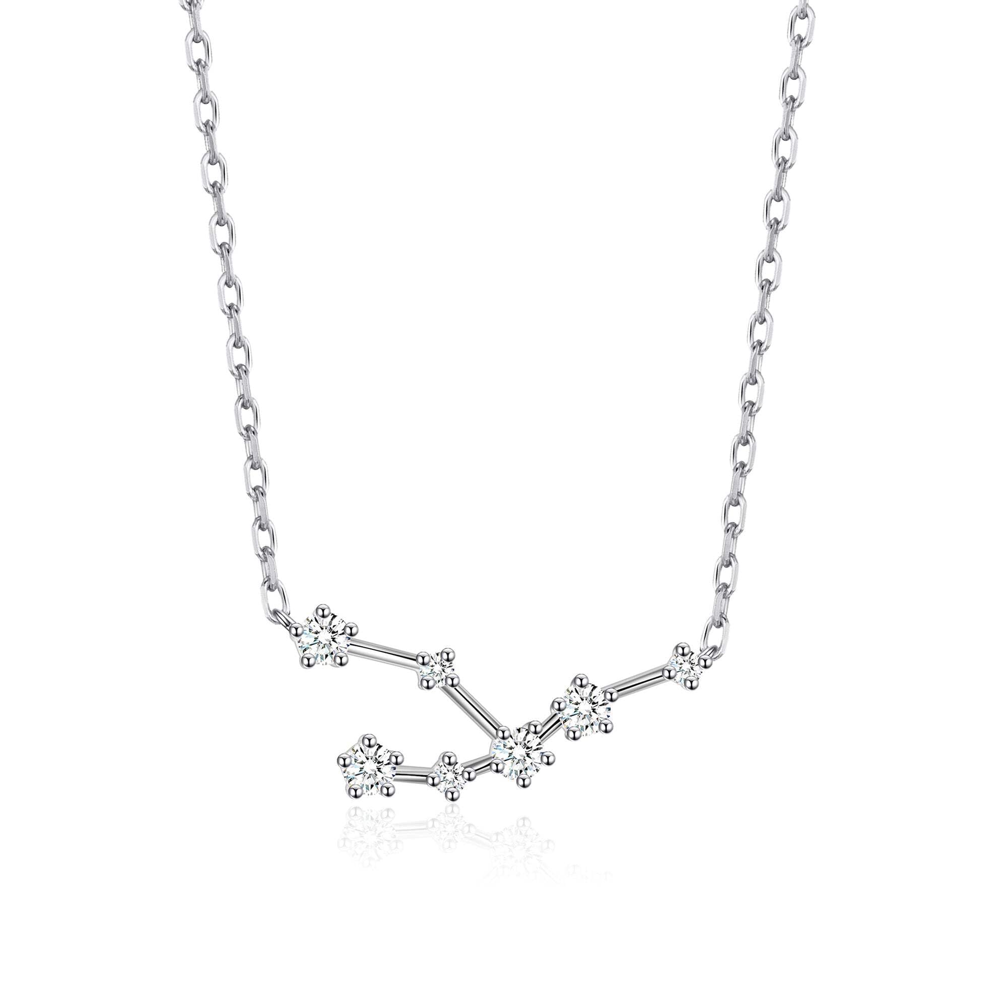 Collana Segno Zodiacale Toro – Philip Jones, Cristalli Zircondia, Placcato Argento