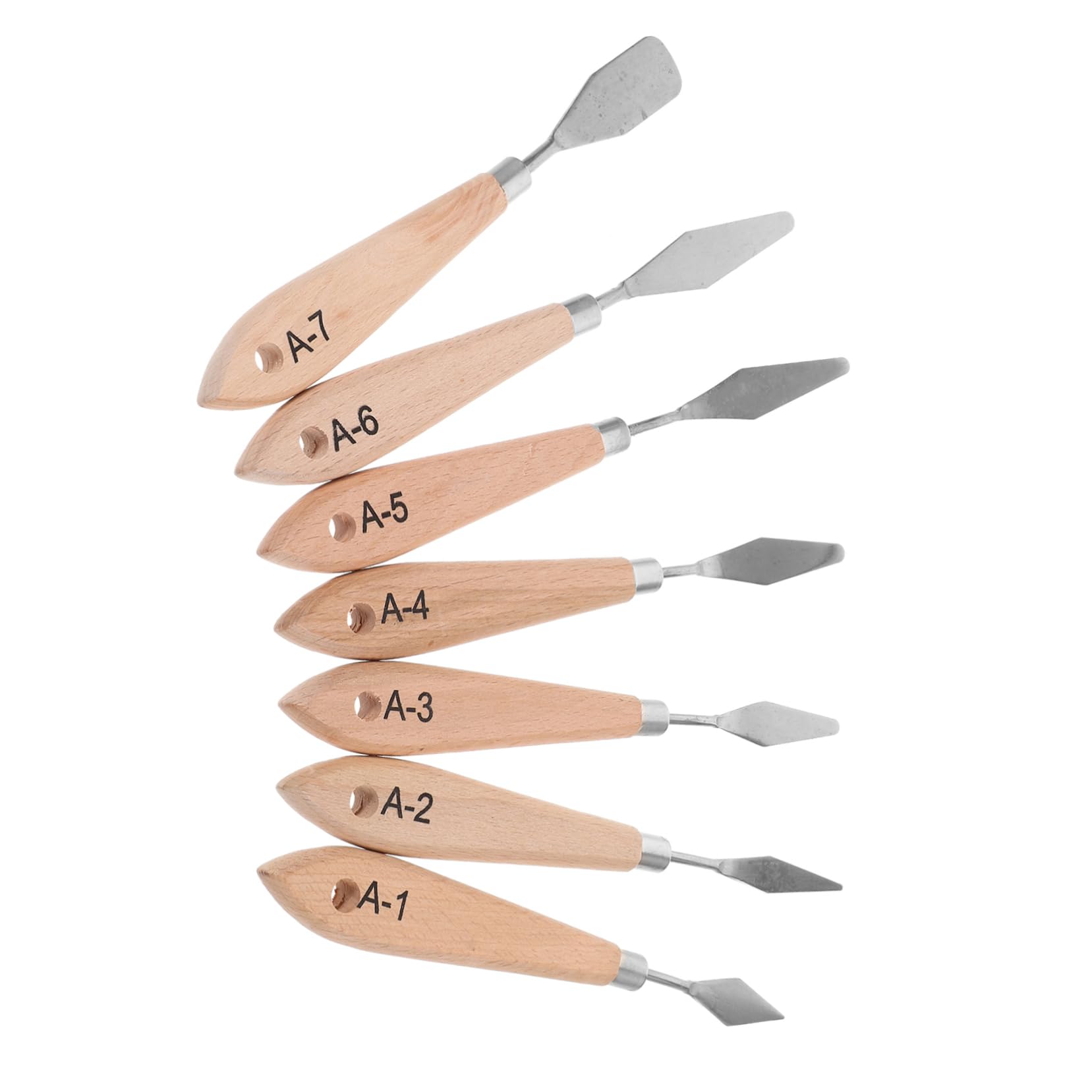 Angoily 4 Sätze Teiliges Malmesser Mit Ergonomischem Holzgriff Mischwerkzeug Für Öl Und Acrylmalerei Für Künstler Und Projekte 7 Stück * 4