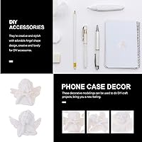 Vista 8 de EXCEART 60 dijes de ángel 3D con parte trasera plana, adorno de resina para bricolaje, teléfono móvil, accesorios para el cabello, manualidades