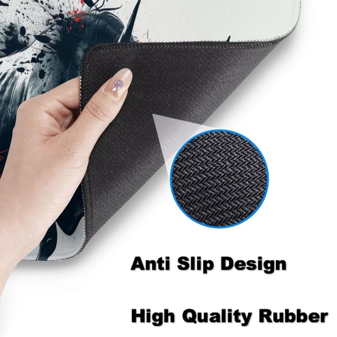 Tappetino Mouse Oscurità Tappetino Mouse XXL 1600 x 800 mm, Mucca Tappetino Scrivania con Base In Gomma Antiscivolo, Tappetino Mouse Gaming Impermeabile Mouse Pad, Maggiore Precisione e Velocità qw688