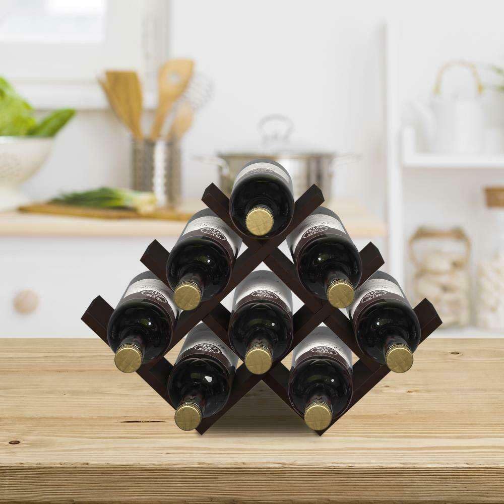 Attorner Wine Rack Organizer Stand Wood Display Stores 8 Bottles Wine Wine rack Wine racks Wine cet Wine storage Wine rack cet Liquor rack