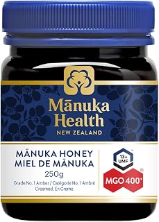 Premium Organic Manuka Honey MGO 400+| Certified UMF 13+ Gold 250g | Pure Raw Manuka Honey by Manuka Health New Zealand | Unpasteurized & Non-GMO