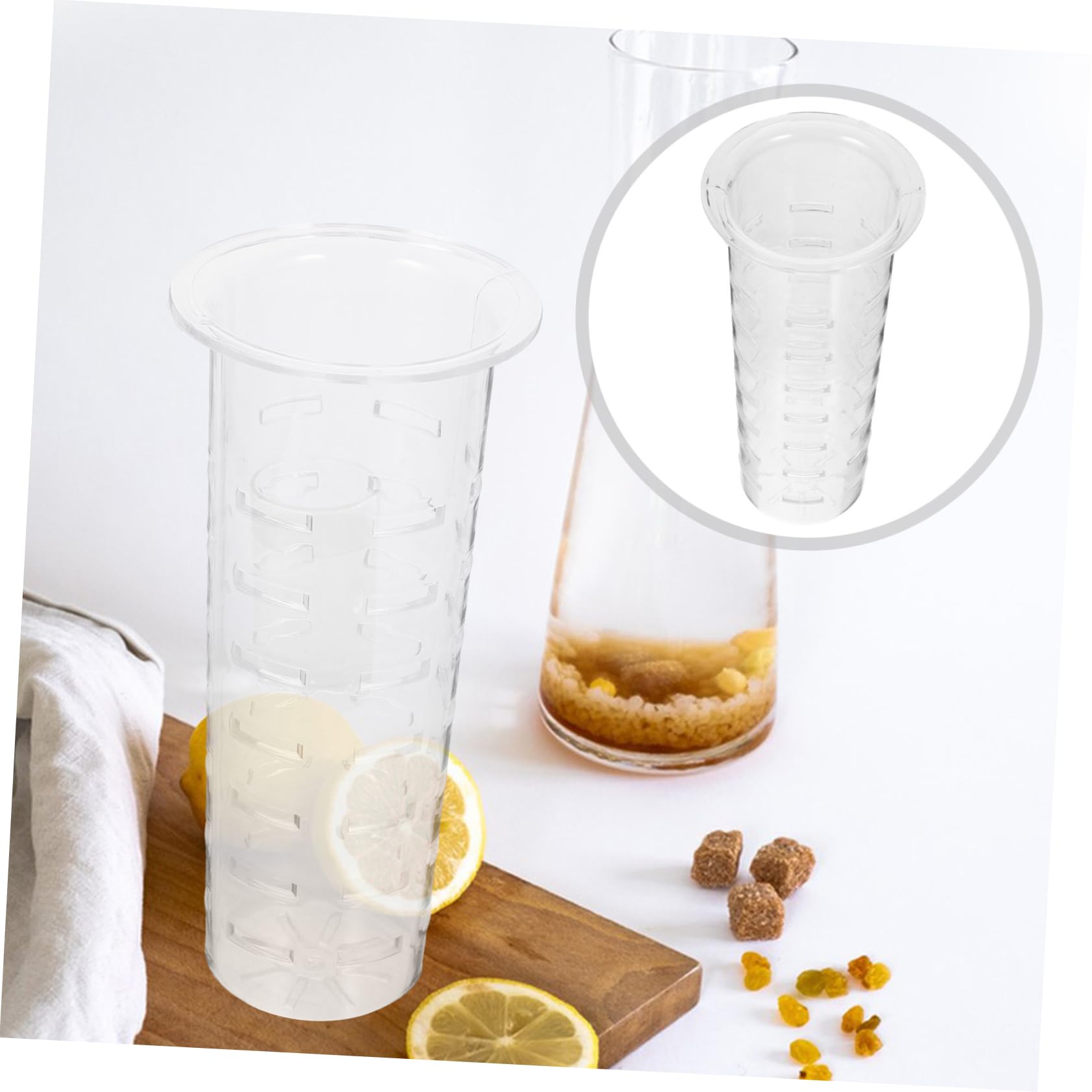 PRETYZOOM 2 Infuseurs Cylindre Acrylique Transparent – Insert Fruits Pour Distributeur Boissons 4 L – Eau Infusée Fraîche