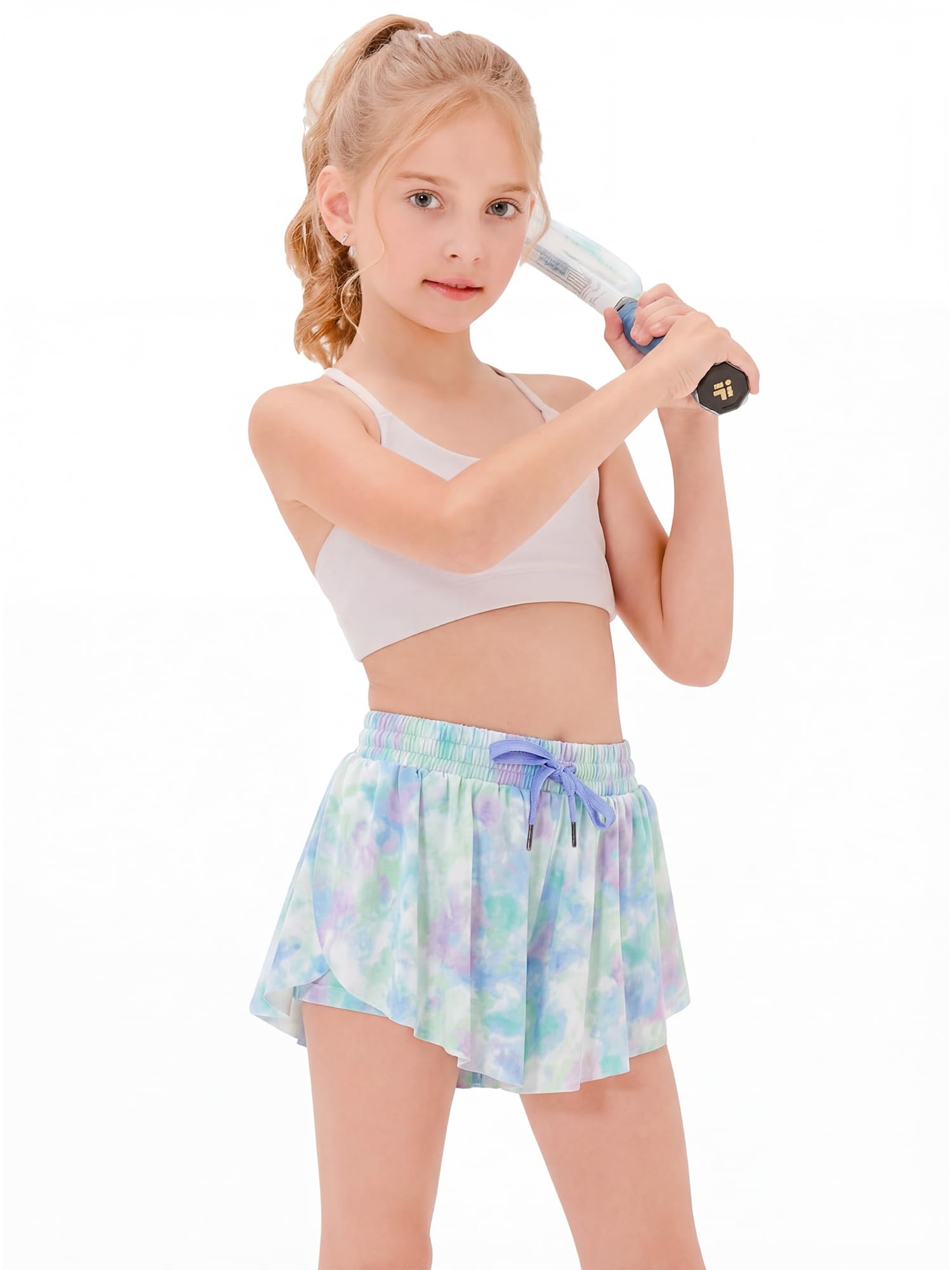 Stelle Girls Butterfly Shorts with Pockets Athletic Running Sports Skirt