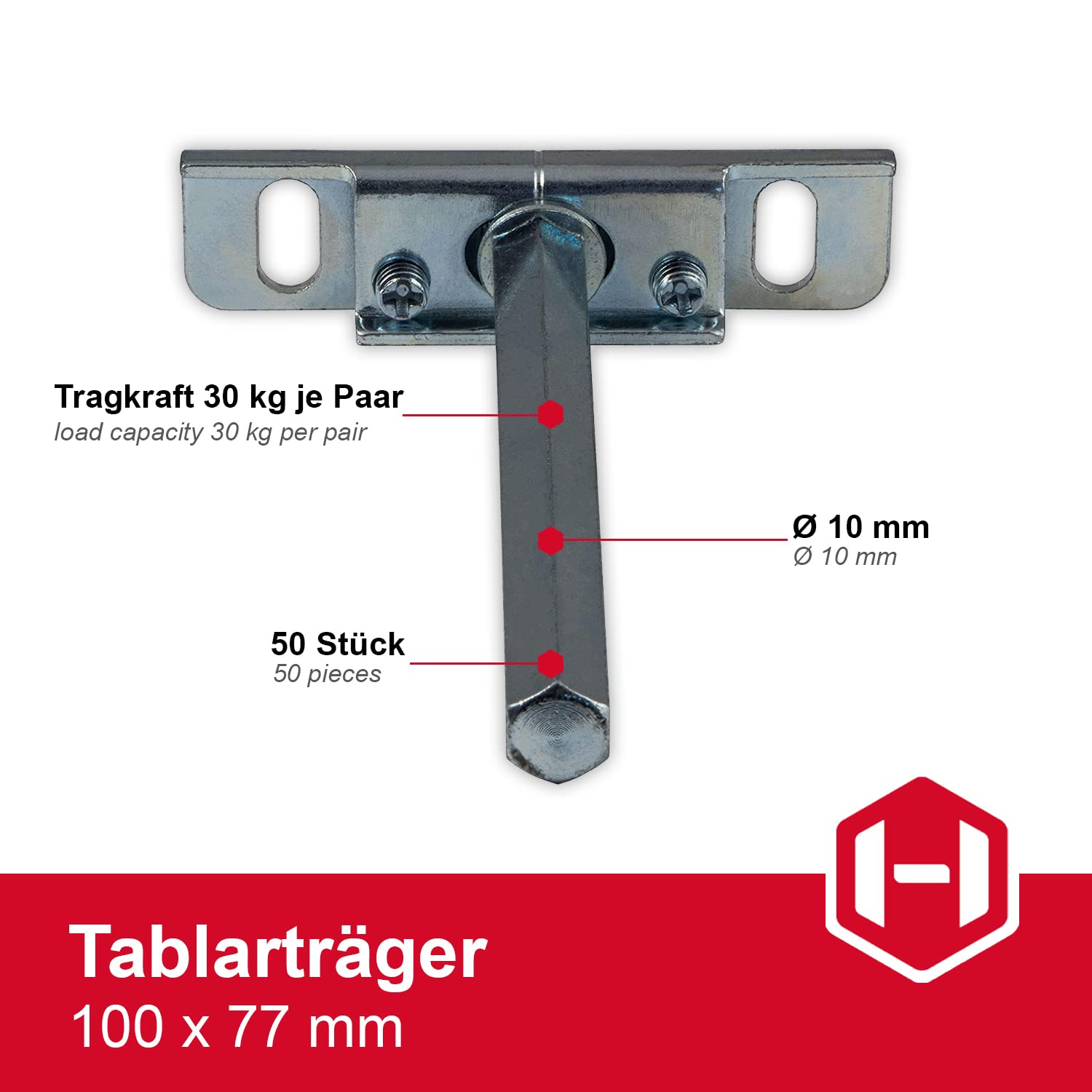 Gedotec Soporte de estantería acero galvanizado azul claro - CLEVER | 50 piezas Soporte de estantería metal - soporte resistente | Soporte de estantería montaje en pared
