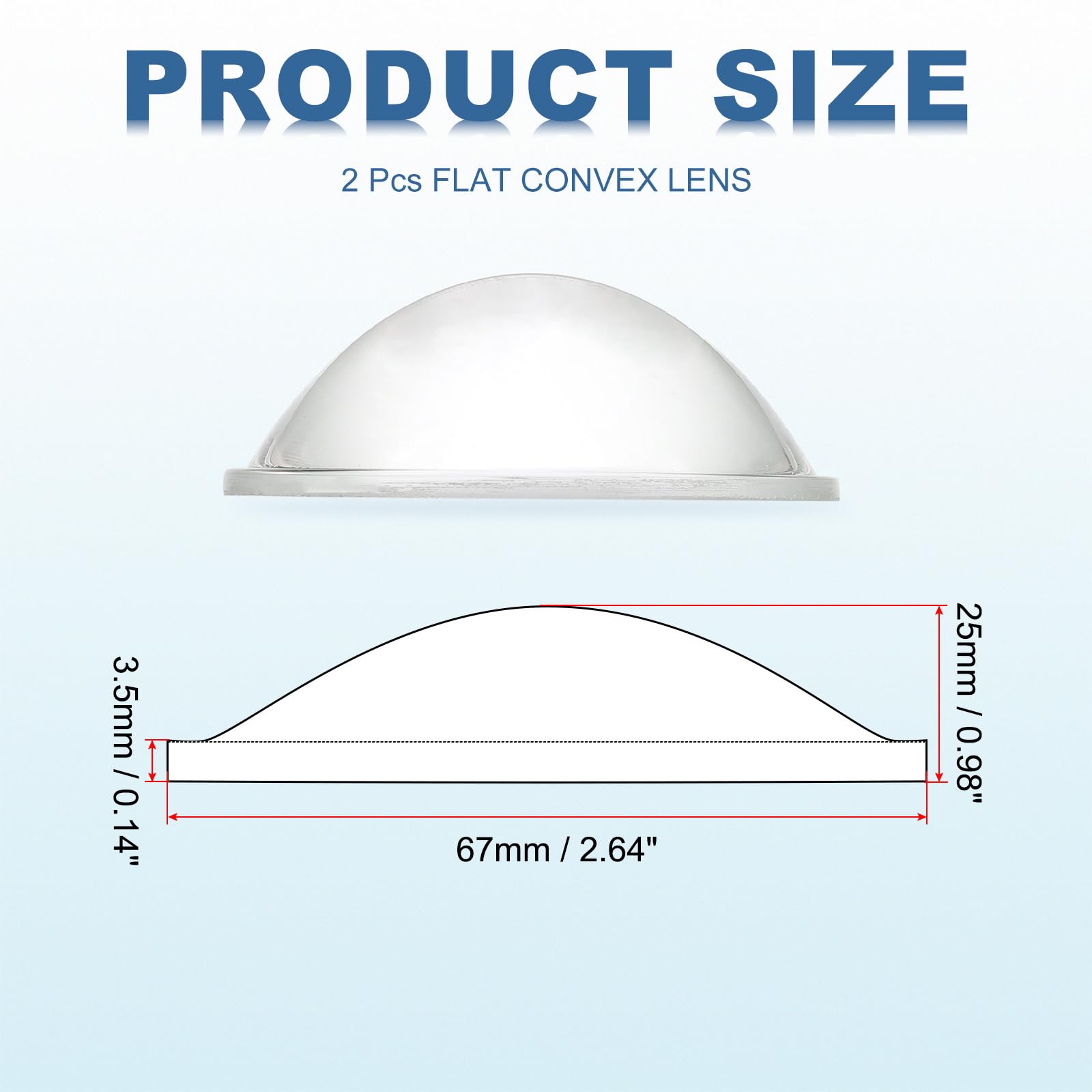PATIKIL Diameter 67mm Flat Convex Lens - Image 2