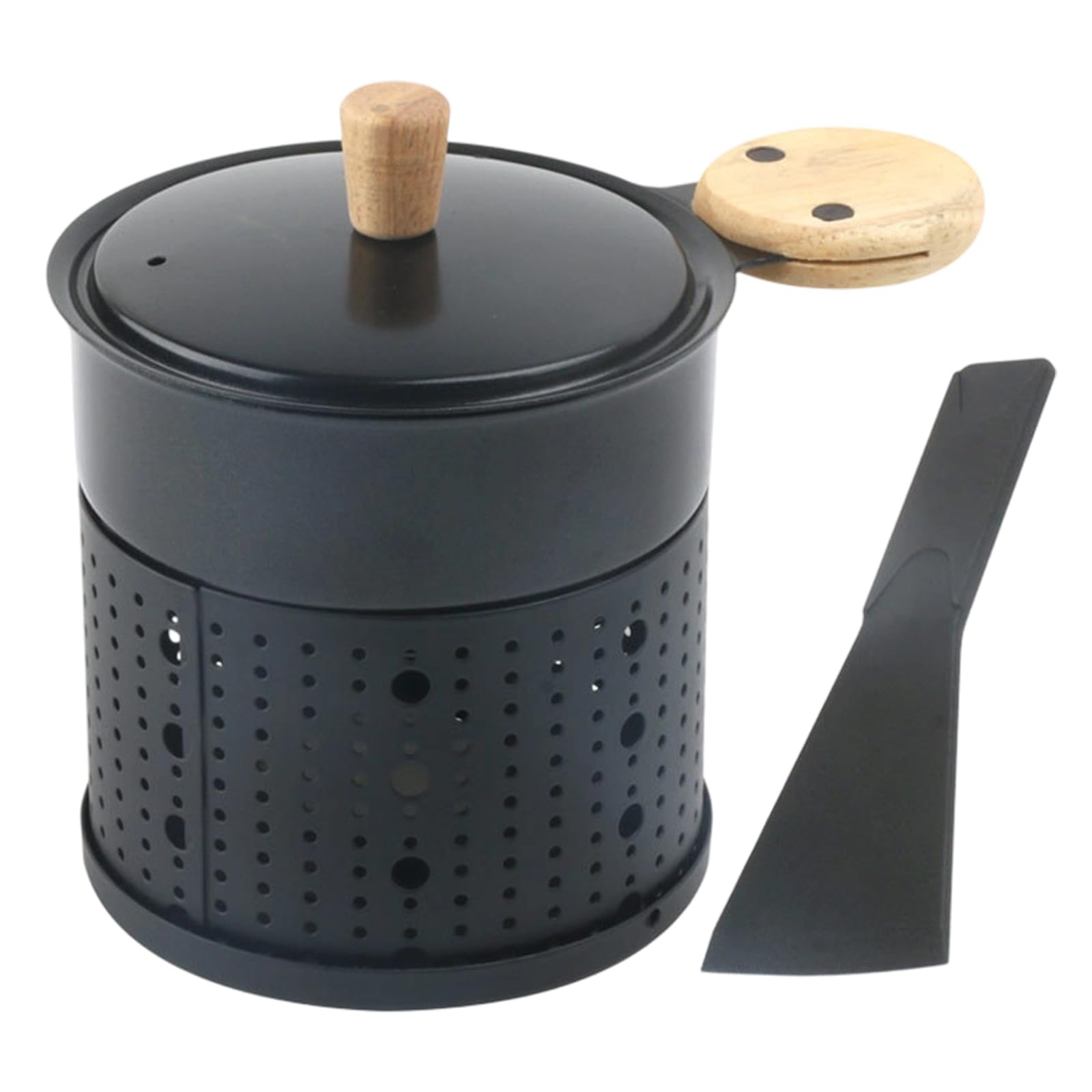 Tsophreniq Multipurpose Cheese Melting Pan with Wood Handle and Scrapers Portable Grills Accessories Camping Cookware Kitchen Spatula Included
