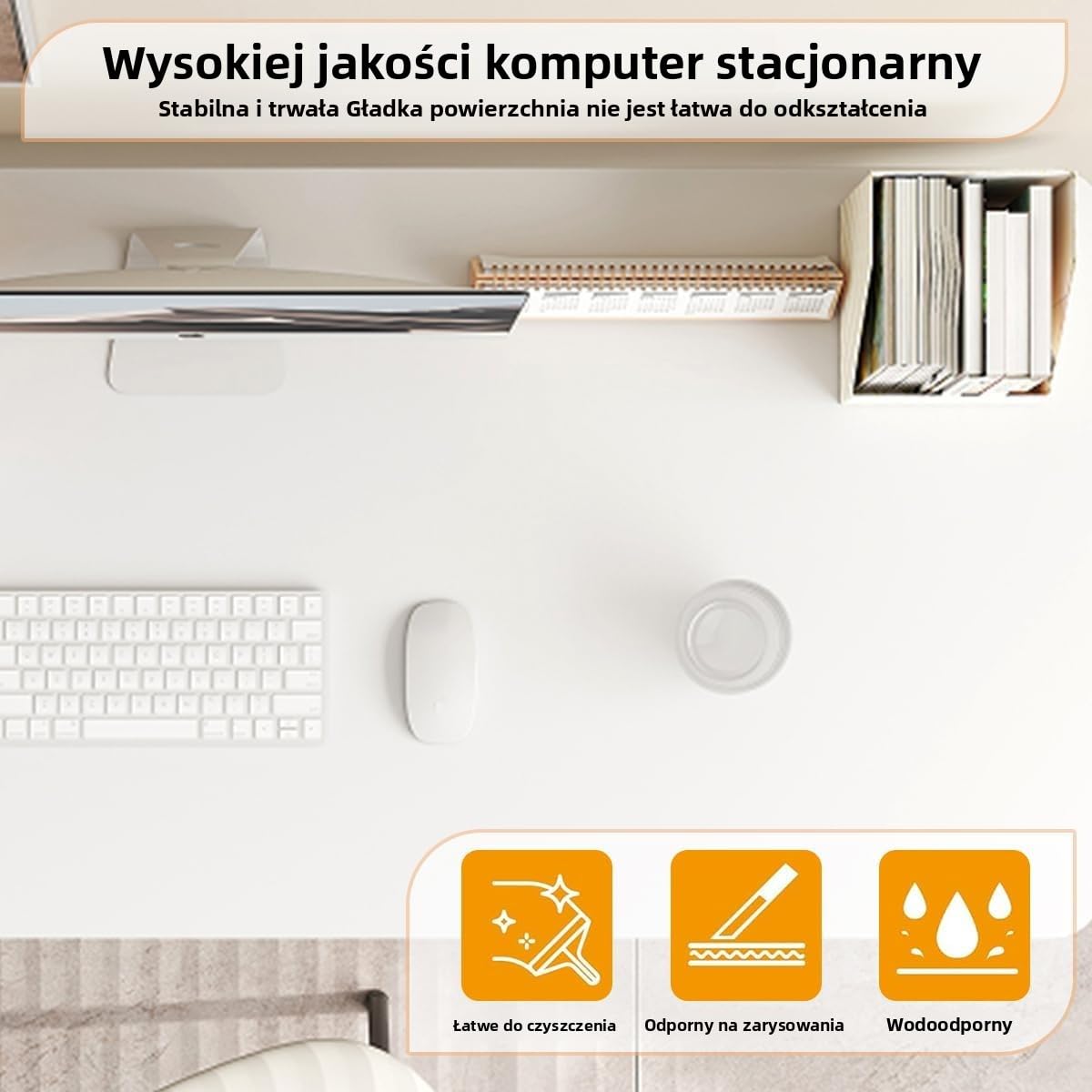 Nowoczesny biurko komputerowe Stół roboczy bez montażu, Składany stół do nauki oszczędzający miejsce na pokój do nauki, sypialnię, biuro w domu