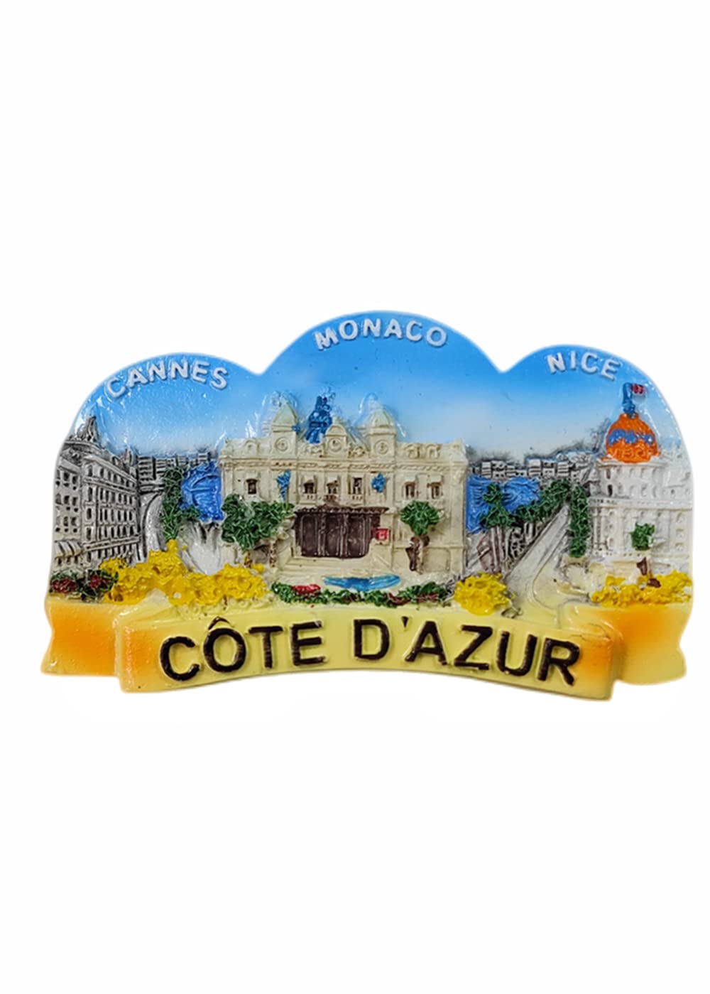 French Riviera Cannes Monaco Nice Refrigerator Magnet Travel Souvenir Fridge Decoration 3D Magnetic Sticker Hand Painted Craft