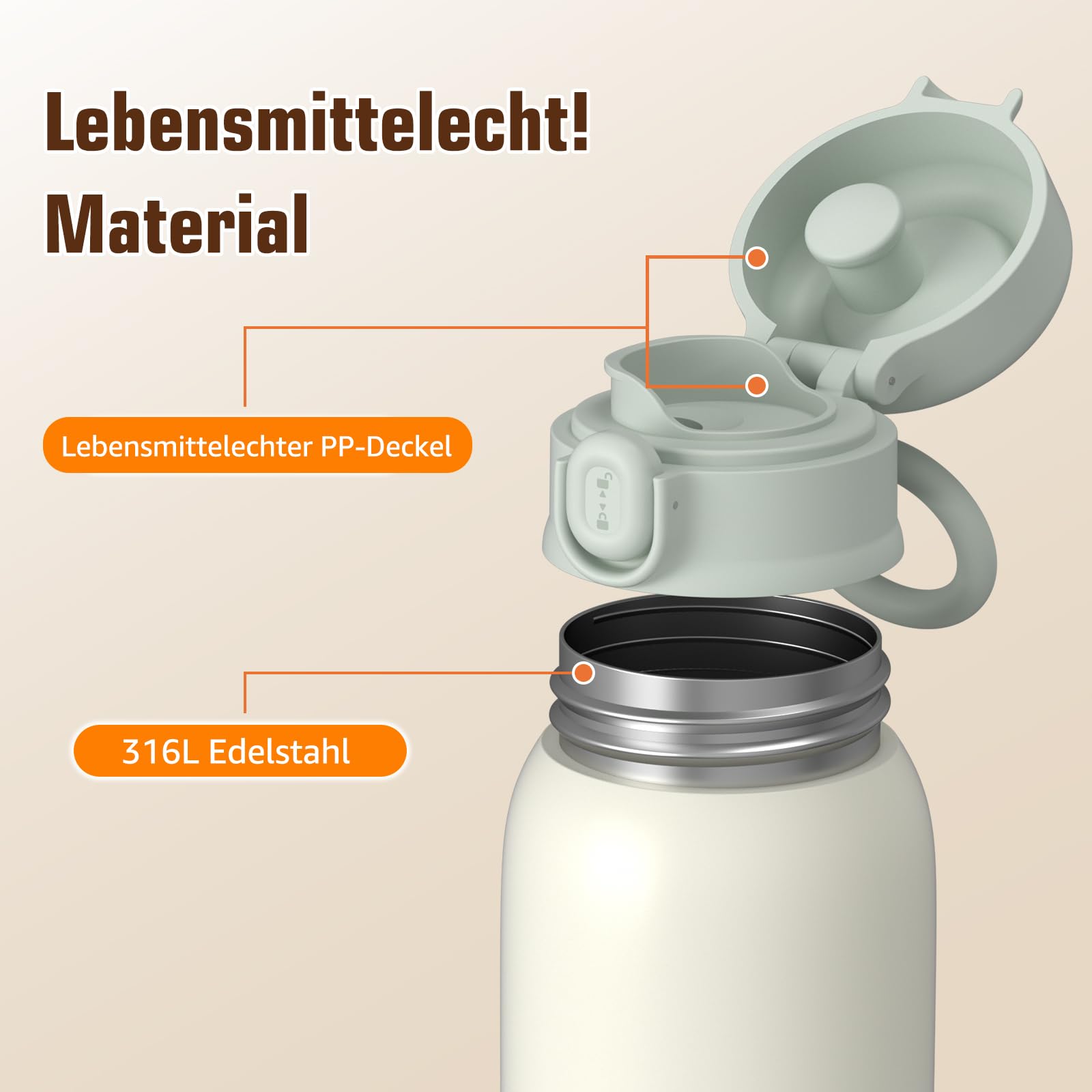 Baby Tragbare Flaschenwärmer für unterwegs für Muttermilch, Formel oder Wasser 380ml große Kapazität, 100W Leistung schnelle Erwärmung & präzise Temperaturkontrolle Milchwärmer für Reisen (Grau)