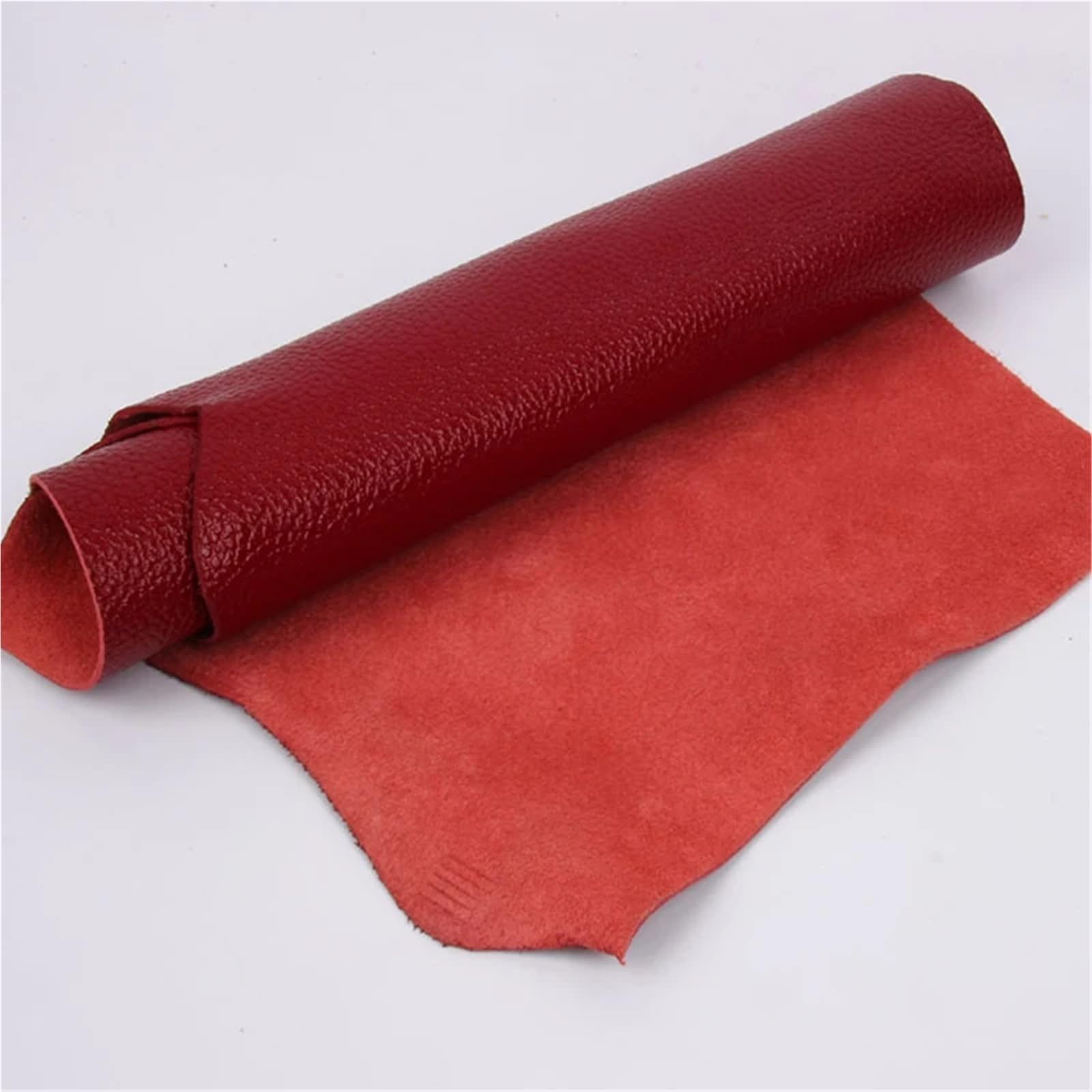 Material de Cuero Cuero Vegetal Rojo Oscuro DIY cinturón Cartera Bolso Hecho a Mano artesanía Piel de Vaca de Grano Completo Tela(50x50cm)