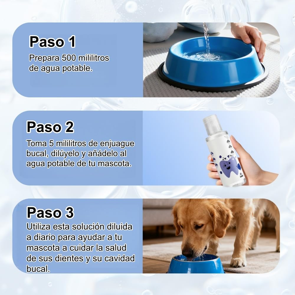 MEIION Balyxe Enjuague bucal para Perros - Elimina Mal Aliento, Refresca y Promueve Encias - Hogar y Exterior