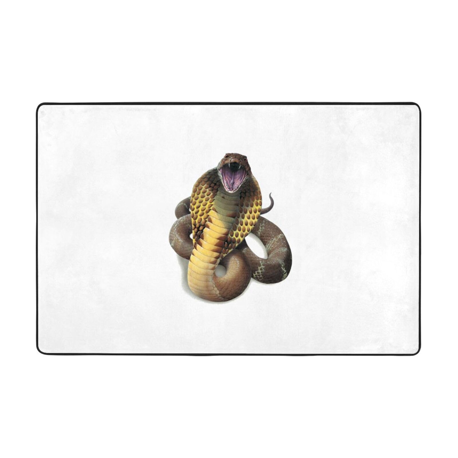 Tapis Cobra Snake rectangulaire antidérapant en flanelle de salon et cuisine