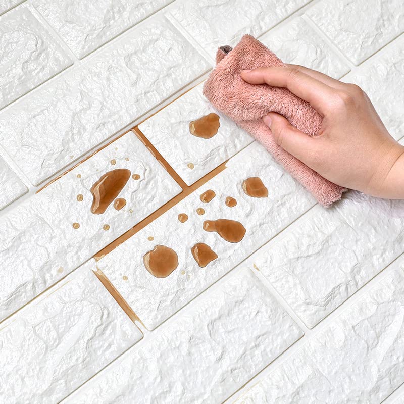 Panneaux Muraux 3d,Papier Peint Brique 10 Autocollants Muraux 3D en Mousse, Papier Peint Auto-Adhésif Effet Brique Anti-Collision pour Salon et Plafond(PURPLE,10pieces70x77cm)