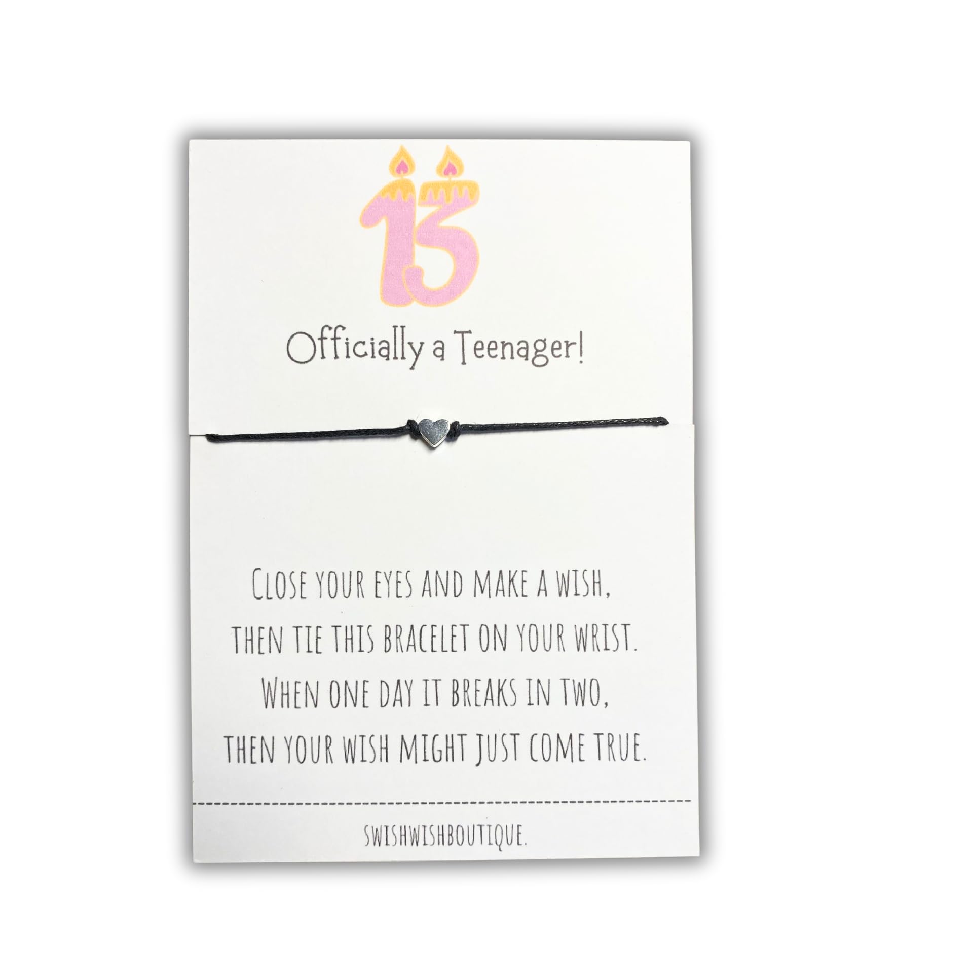 13th Birthday Wish Bracelet, String Bracelet, Teenager Wish Bracelet, Friendship Bracelet, Make a Wish Bracelet, Letterbox Gift, 13th Birthday Wish Bracelet