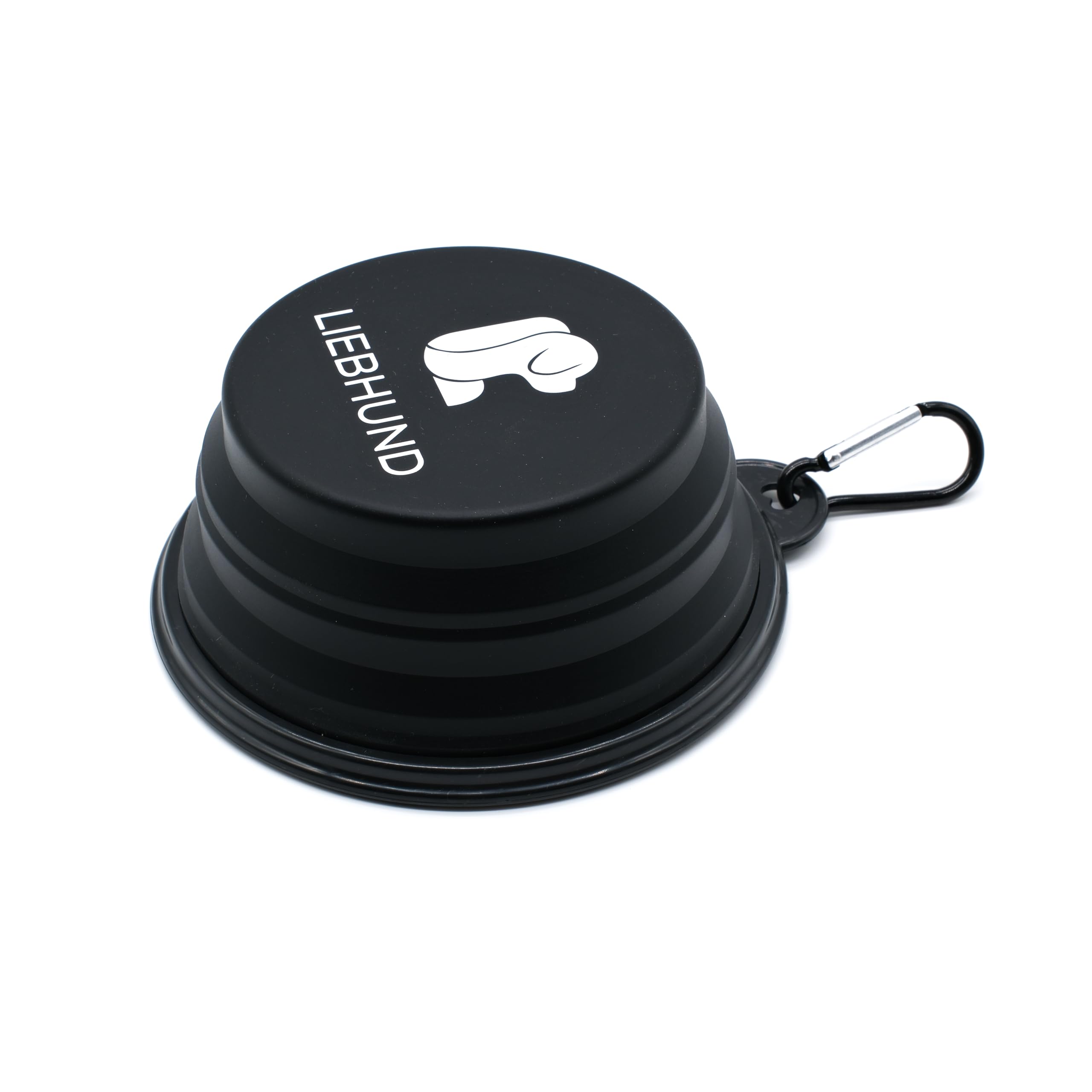 LIEBHUND Premium Falti S in Black Foldable Silicone Dog Bowl (S - 350 ml), S - 350ml